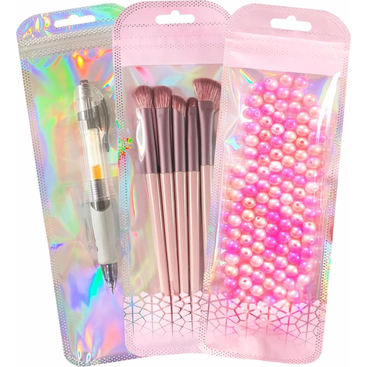 100 Bolsas Holográficas Reutilizables BOBECI 7x22 cm Ziplock