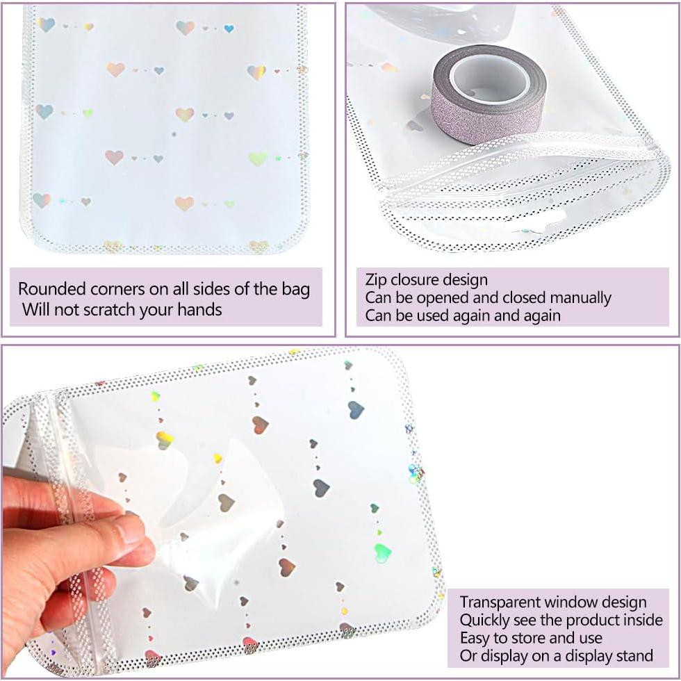 100 Bolsas Mylar Reutilizables Ddayup 10x15 cm Holográficas