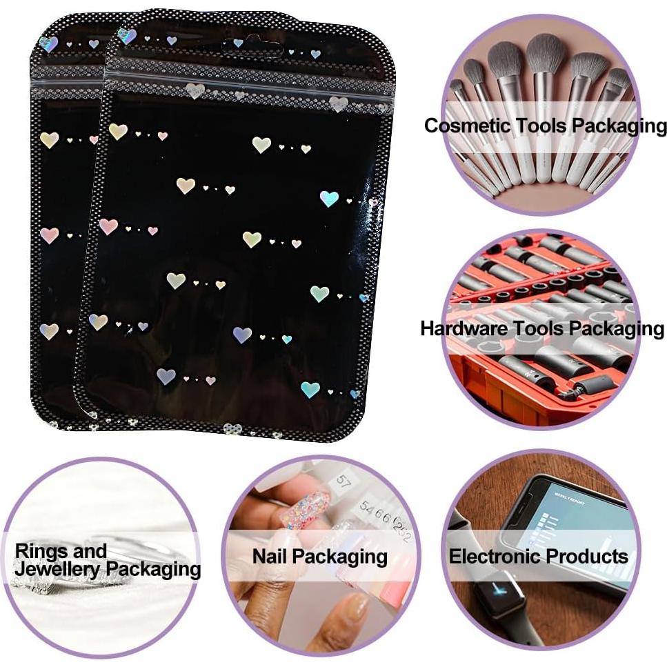 100 Bolsas Mylar Reutilizables Ddayup 10x15 cm Holográficas