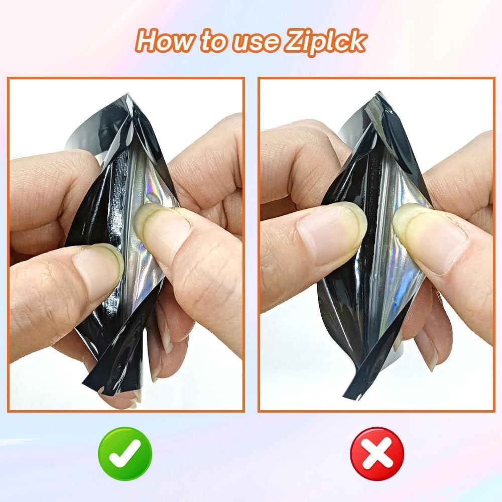 Bolsas Holográficas Mylar 4CP 10x15 cm 100 Pcs a Prueba de Olores