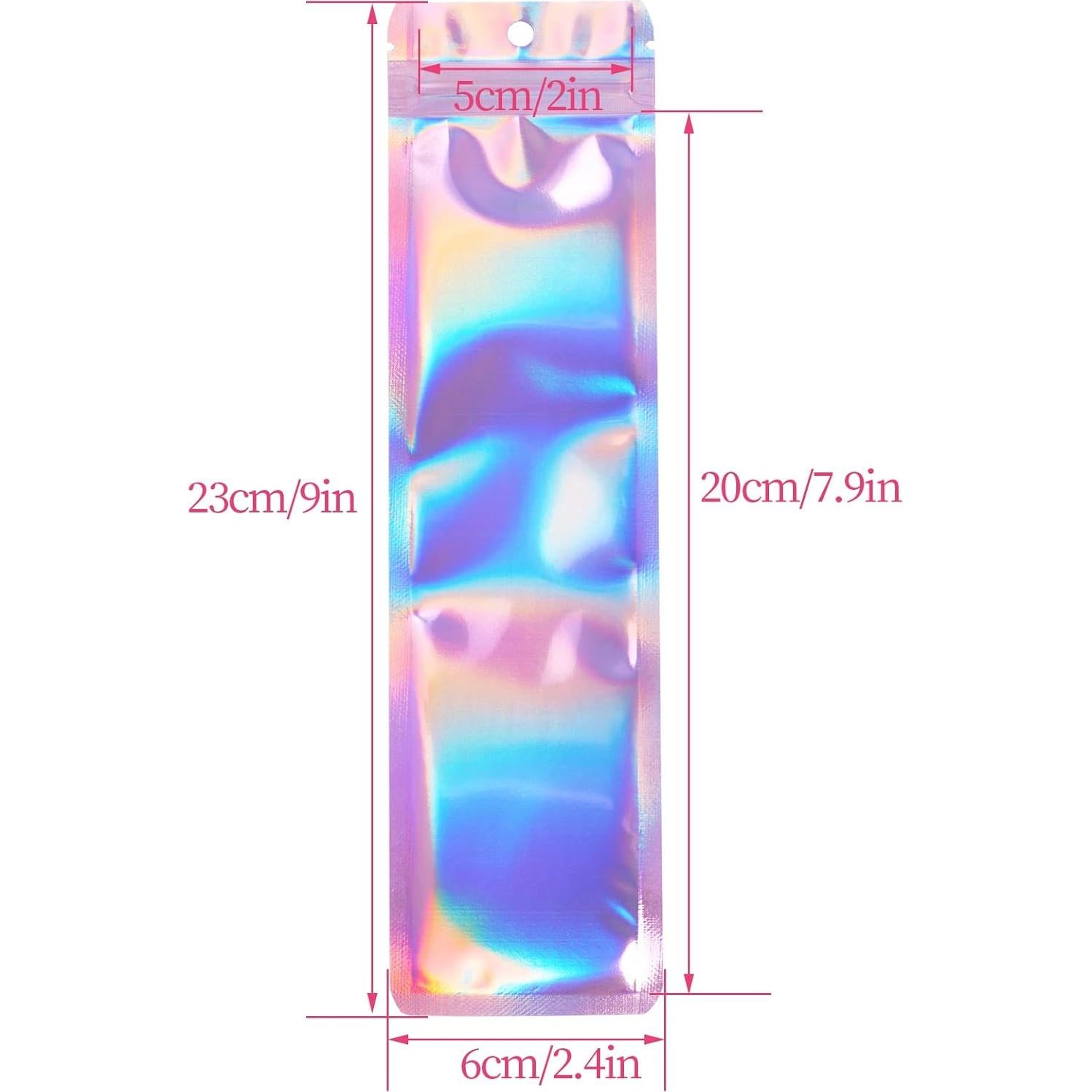 100 Bolsas de Empaque Resellables Hmxpls 6.1x22.9 cm Plateadas