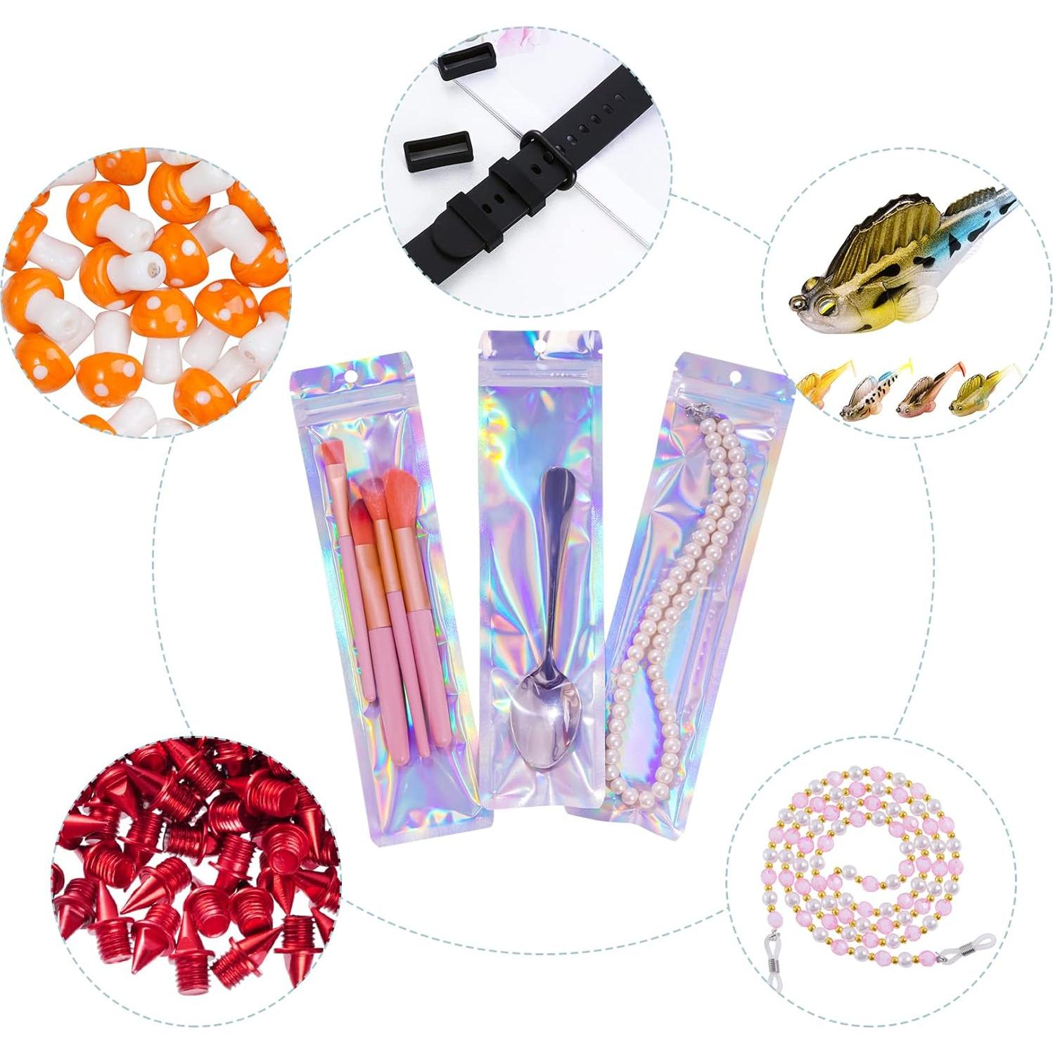 100 Bolsas de Empaque Resellables Hmxpls 6.1x22.9 cm Plateadas