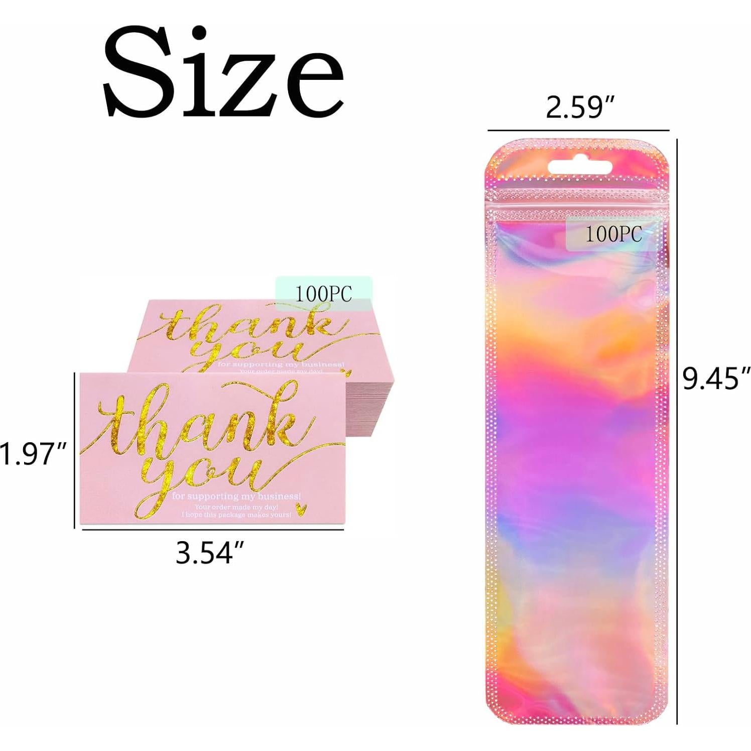 Bolsas de Almacenamiento Holográficas DERUILA 100 Pcs 6.35x22.86 cm