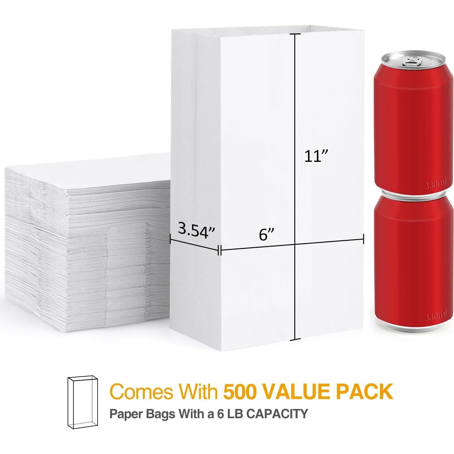 Bolsas de Papel para Almuerzo BagDream 500 Unidades 6LB