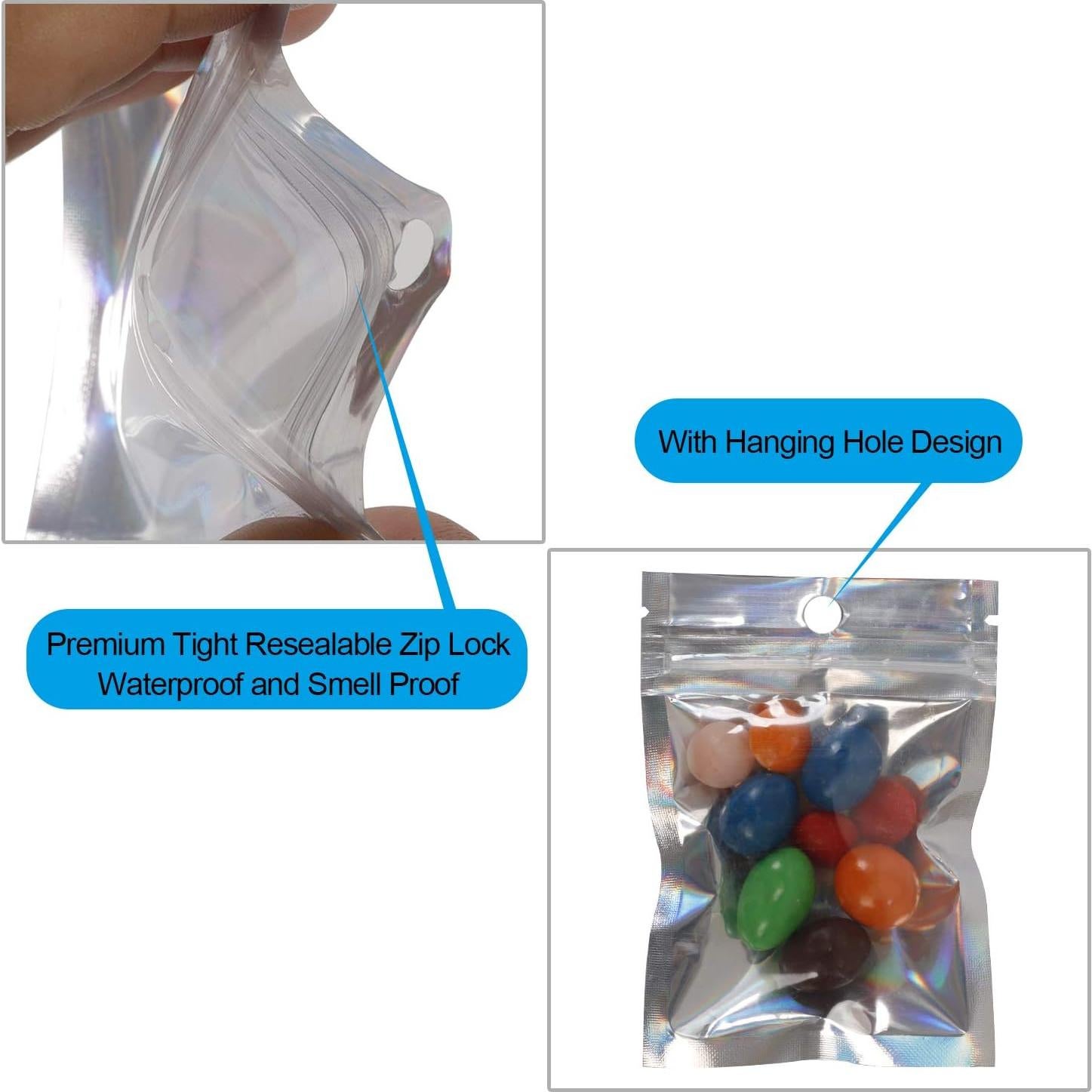 Bolsas Mylar Reutilizables ZOENHOU 300 Pcs 7.62x10.16 cm