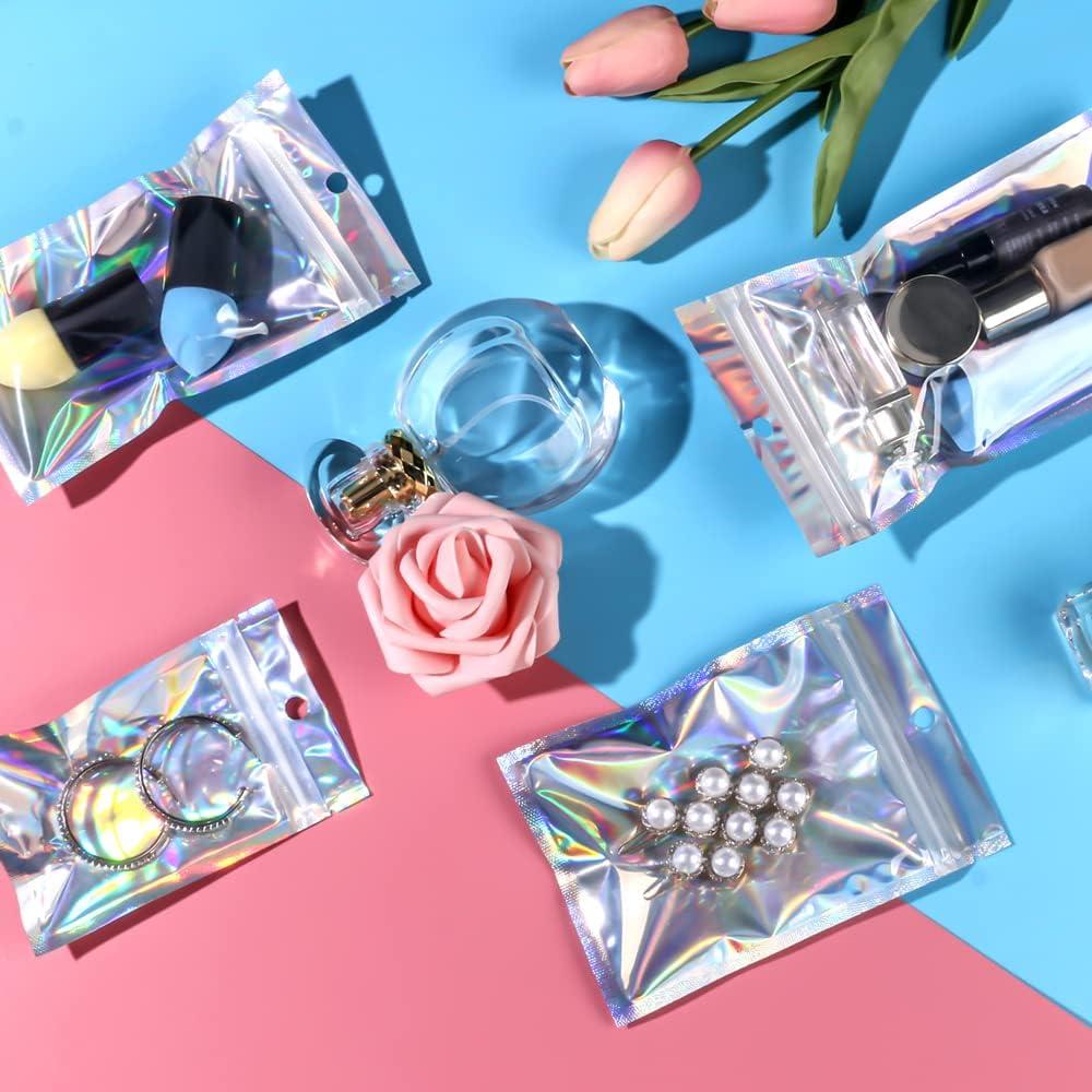 100 Bolsas Mylar Reutilizables 15x22 cm Holográficas Xinhongo