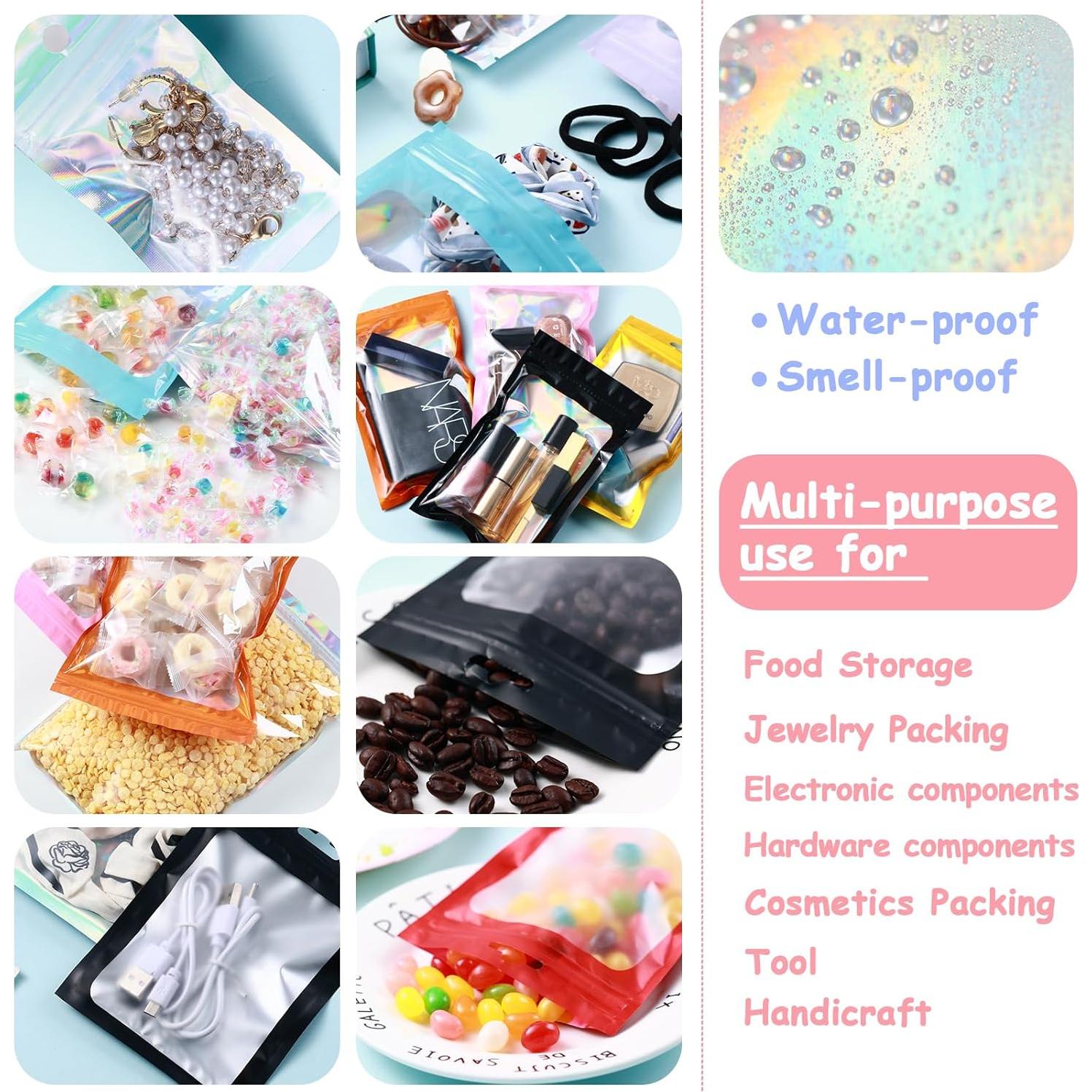 200 Bolsas Mylar Holográficas 10x15 cm Resellables Lucpur