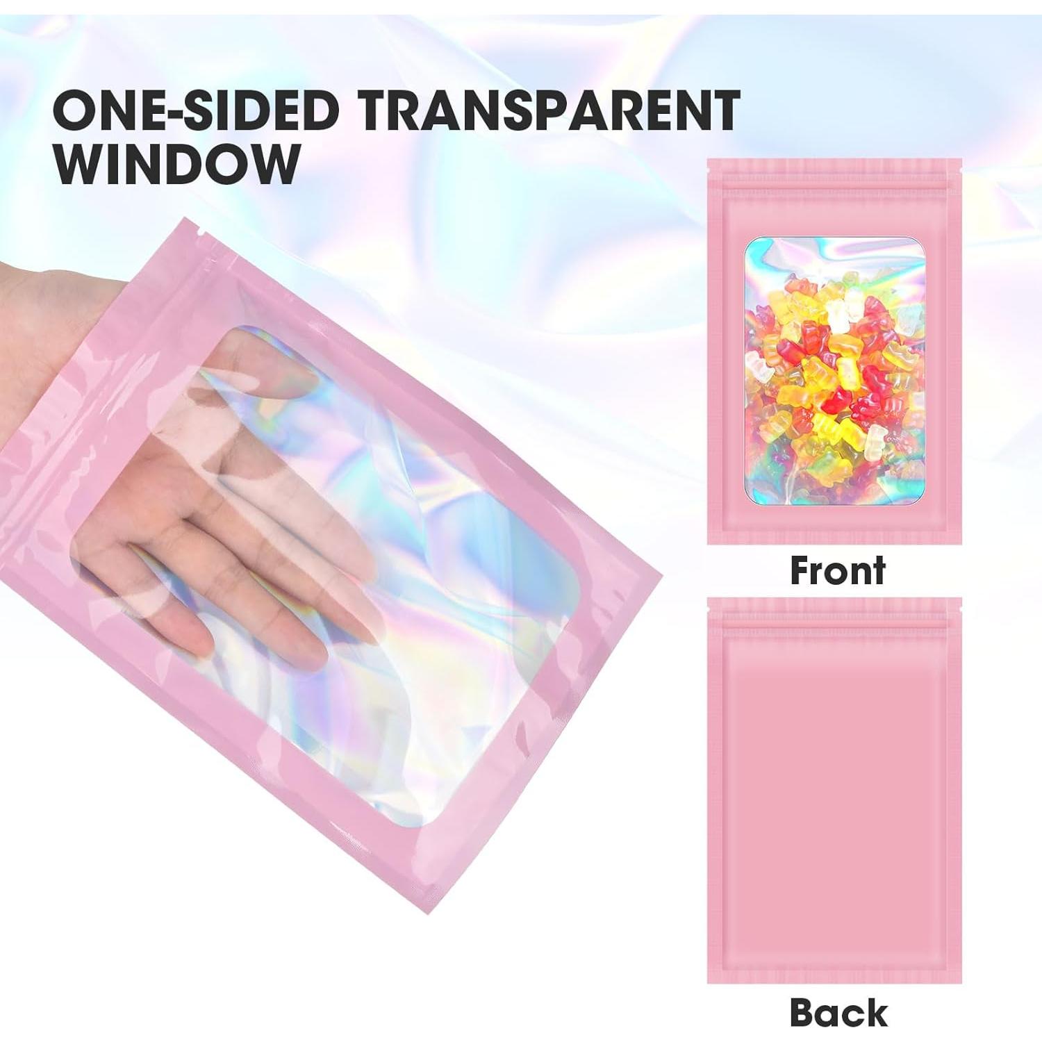 120 Bolsas Mylar Reutilizables Olores ODDIER 13.5x19.5cm Rosa