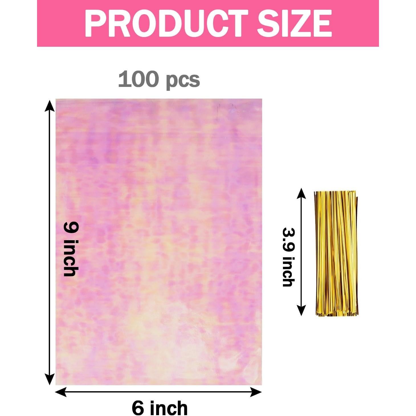 Bolsas de Celofán Iridiscentes Labeol 100pcs 15.24x22.86cm