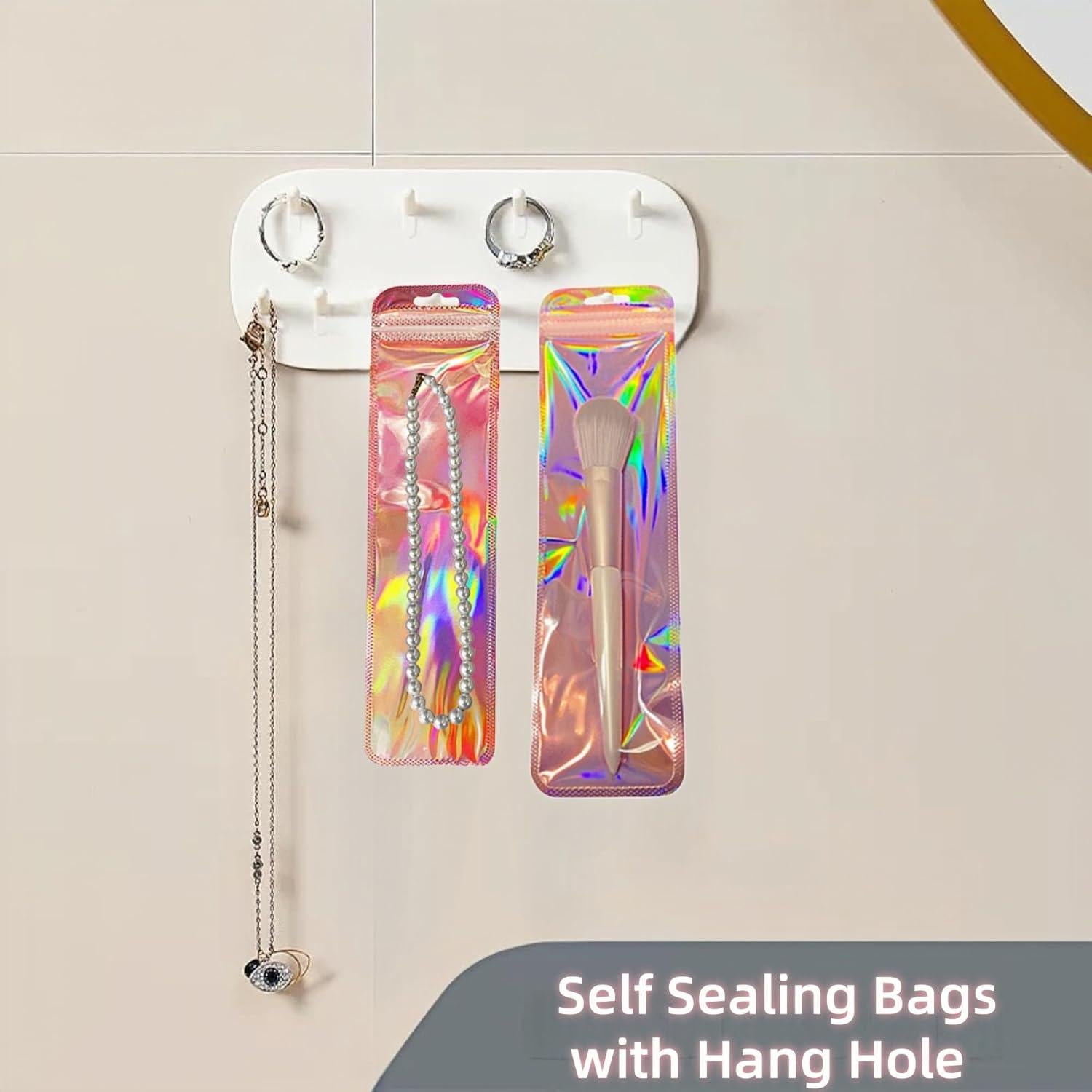 Bolsas de Plástico Holográficas Reutilizables FERENLI 100 Pcs 5.5x22 cm