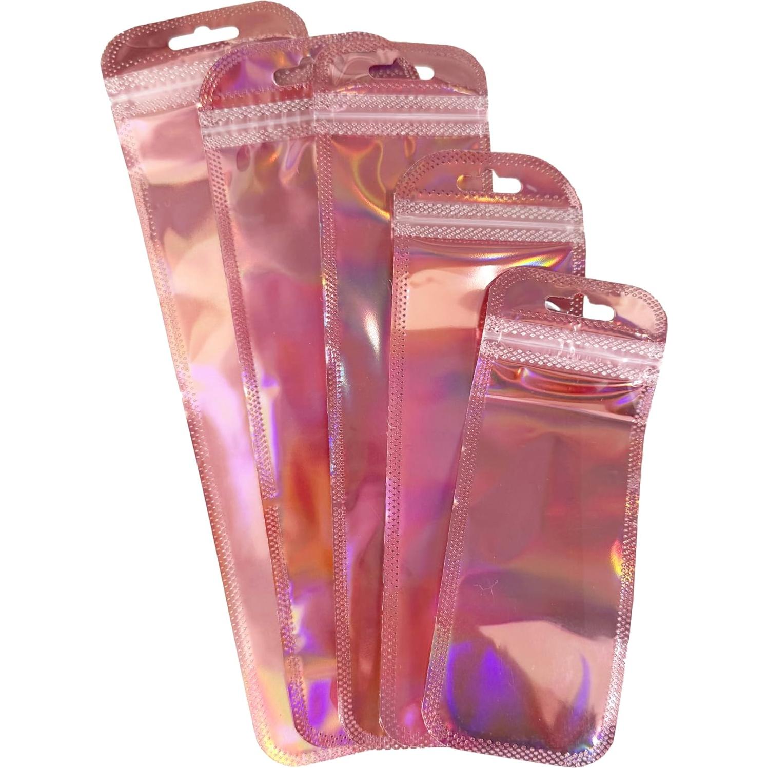 Bolsas de Plástico Holográficas Reutilizables FERENLI 100 Pcs 5.5x22 cm