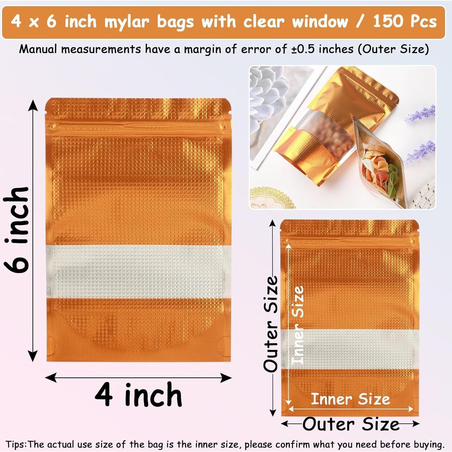 150 Bolsas Mylar Reutilizables 4x6 Circloophs a Prueba de Olores