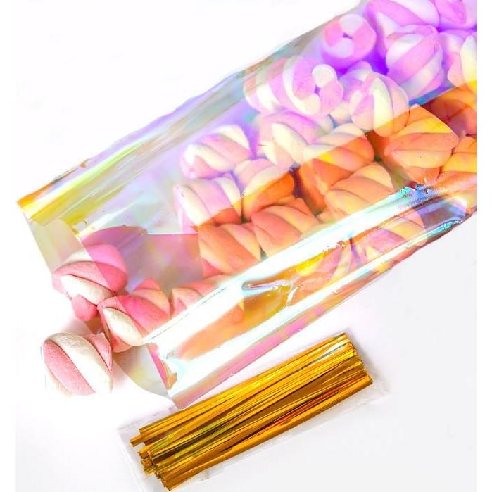 Bolsas de Celofán Iridiscentes YESON 50 Pcs 15x22 cm