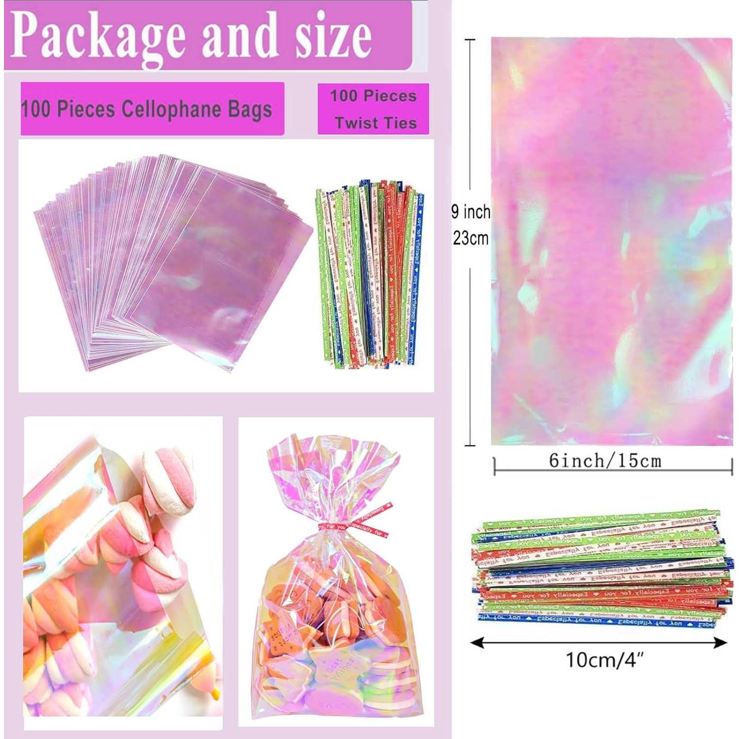 Bolsas de Celofán Iridiscentes Prxififeq 100PC 15x23 cm
