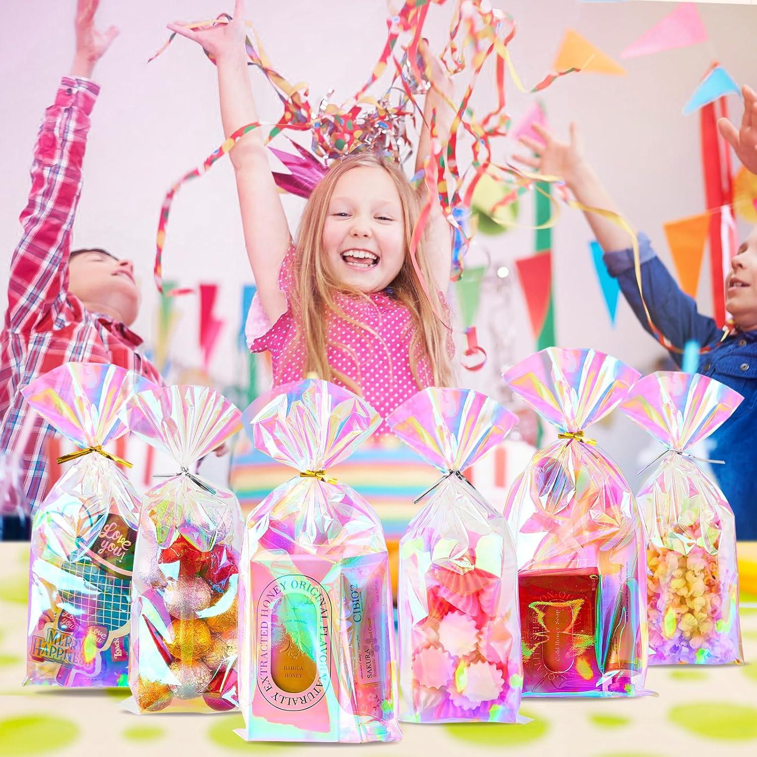 Bolsas de Celofán Iridiscentes Ohuimrt 100 PCS 10x24 cm y 12x28 cm