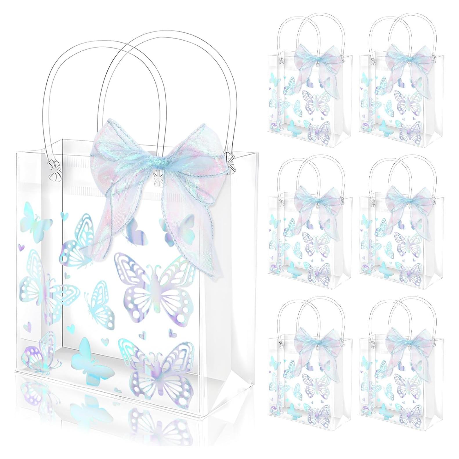 24 Bolsas de Regalo Transparentes Holográficas FYSUIMU