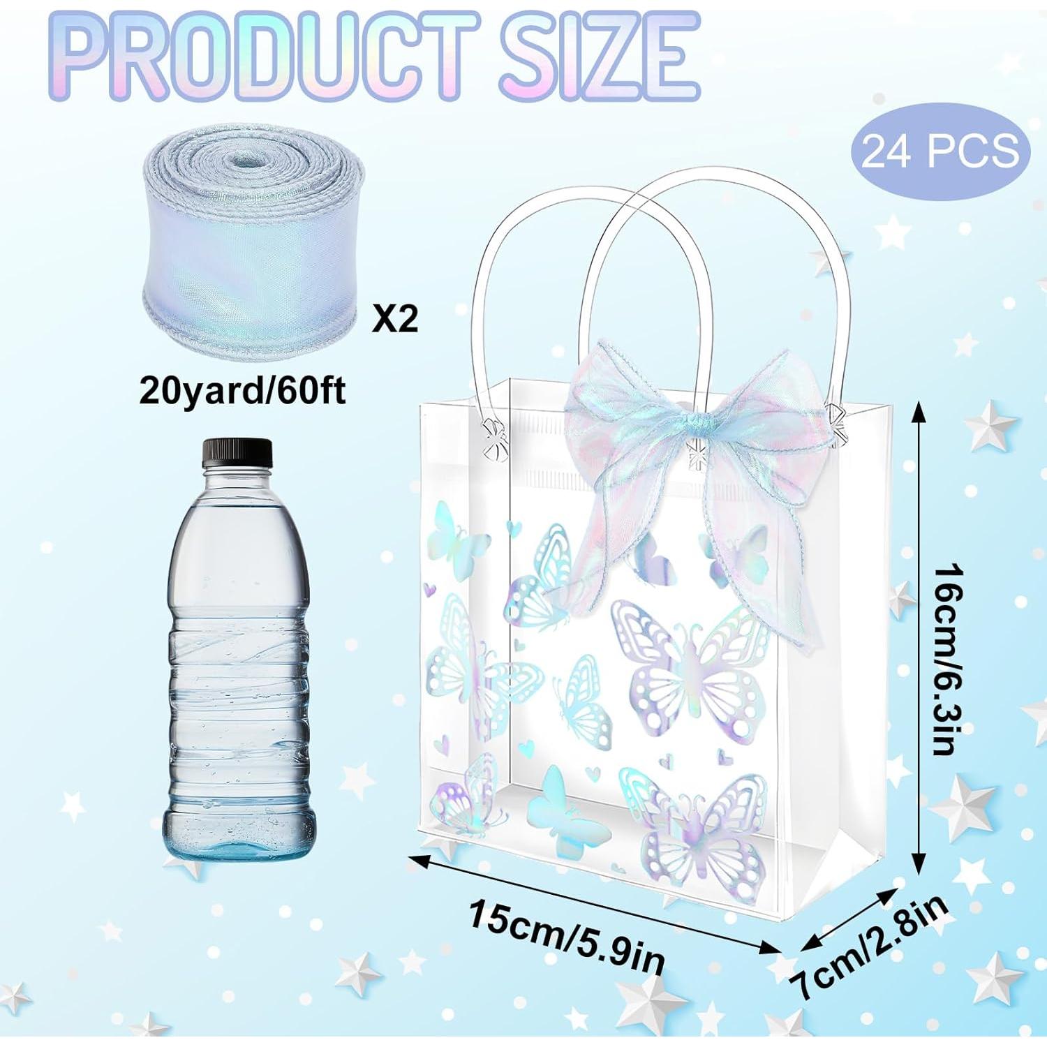 24 Bolsas de Regalo Transparentes Holográficas FYSUIMU