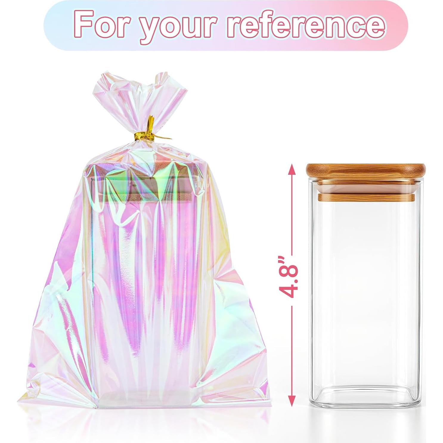 160 Bolsas de Celofán Iridiscentes 15.24x22.86 cm Aubeco