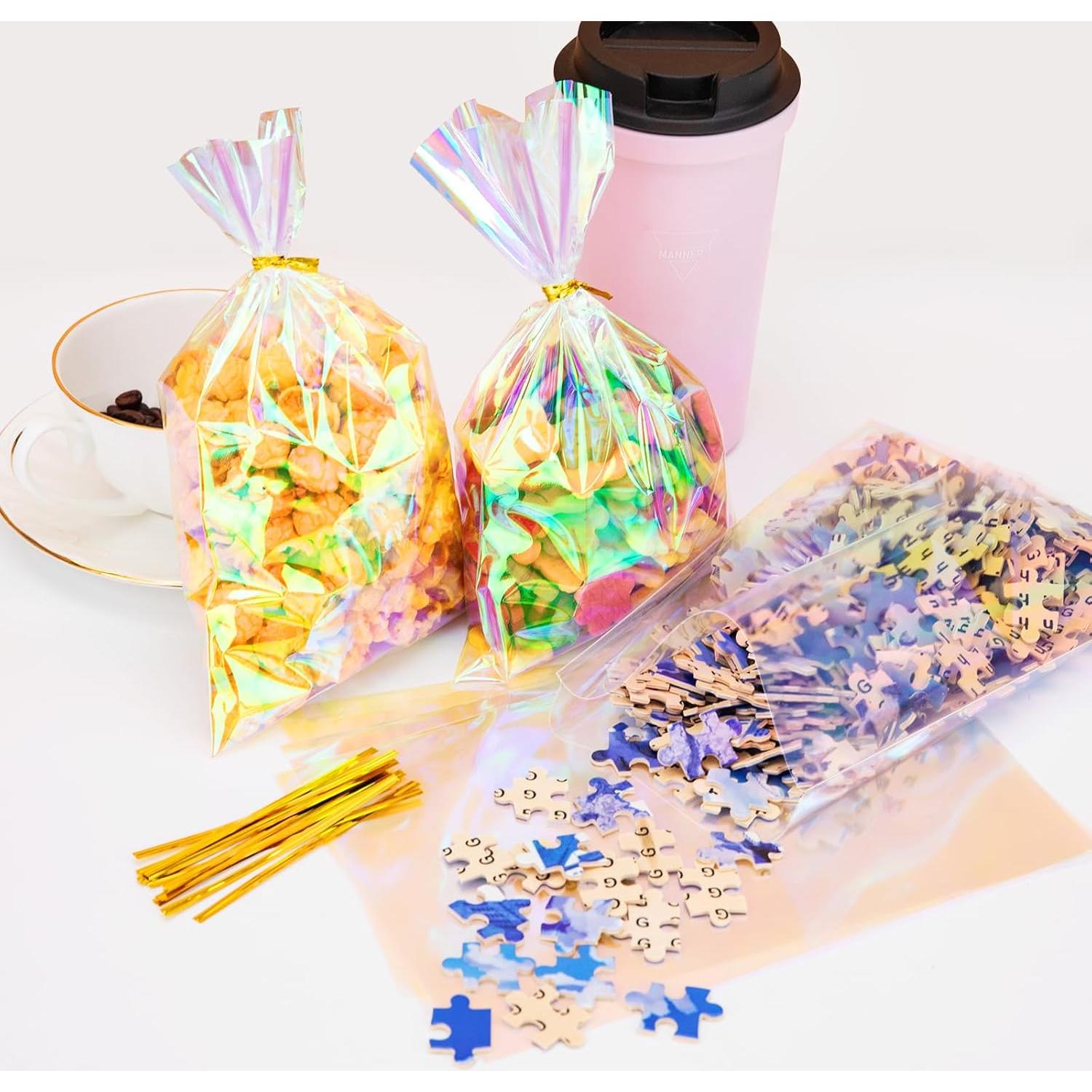 160 Bolsas de Celofán Iridiscentes 15.24x22.86 cm Aubeco