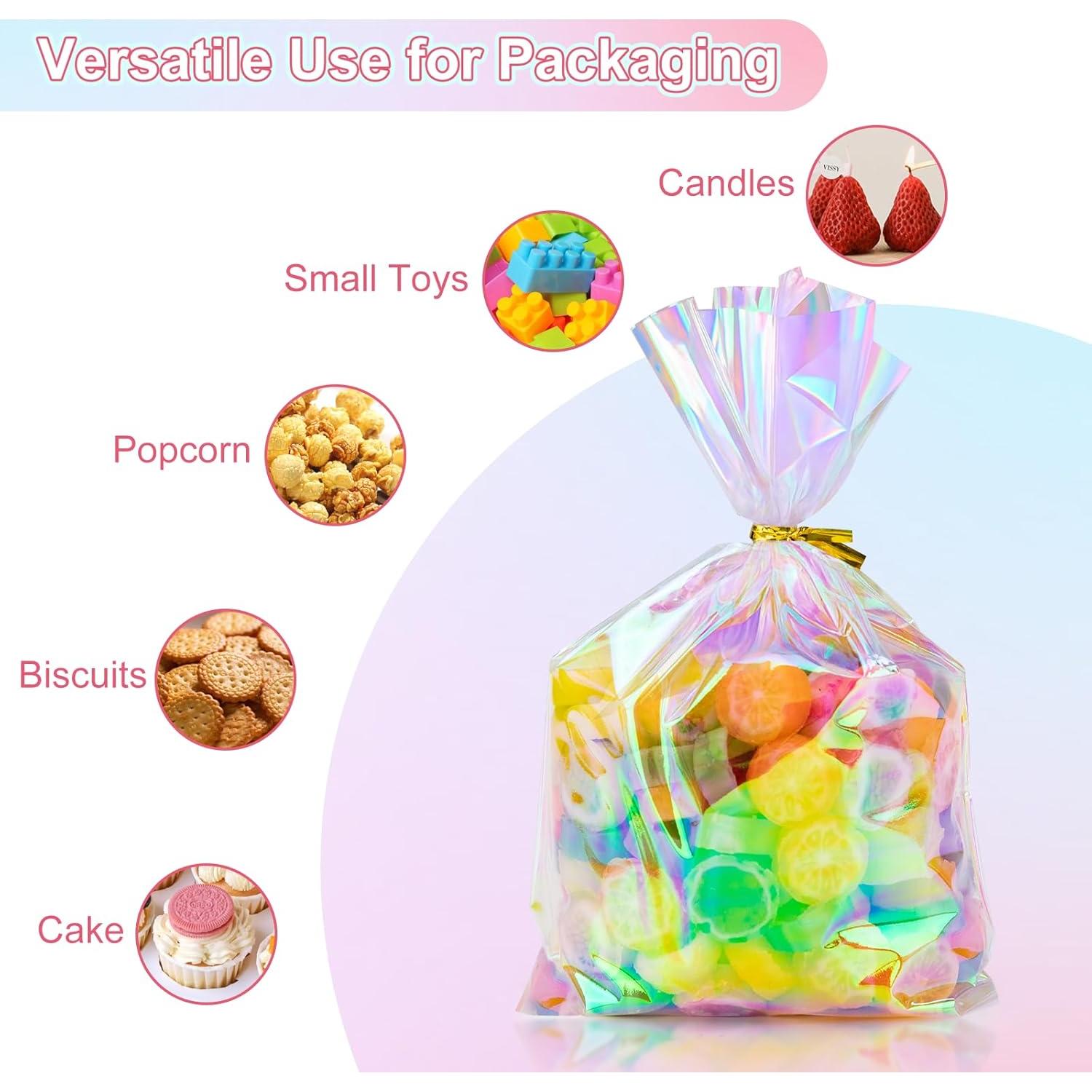 160 Bolsas de Celofán Iridiscentes 15.24x22.86 cm Aubeco