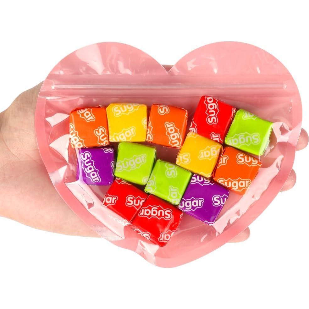 100 Bolsas de Joyería Rosa Mylar 13x8.9 cm con Cierre Ziplock