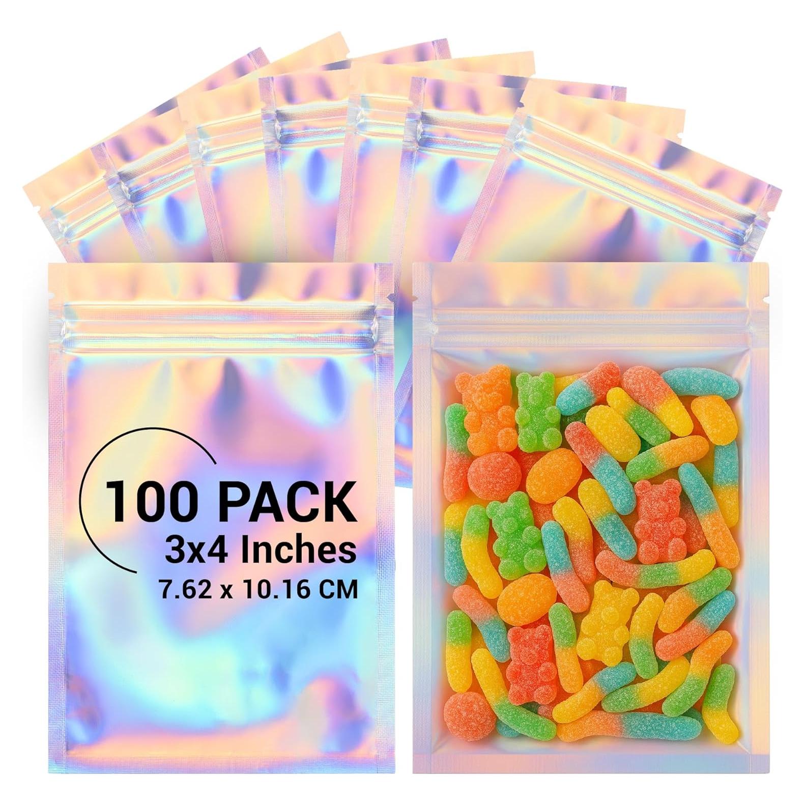 Bolsas Reutilizables Mylar Holográficas COLSEN 3x10cm 100 Paquete