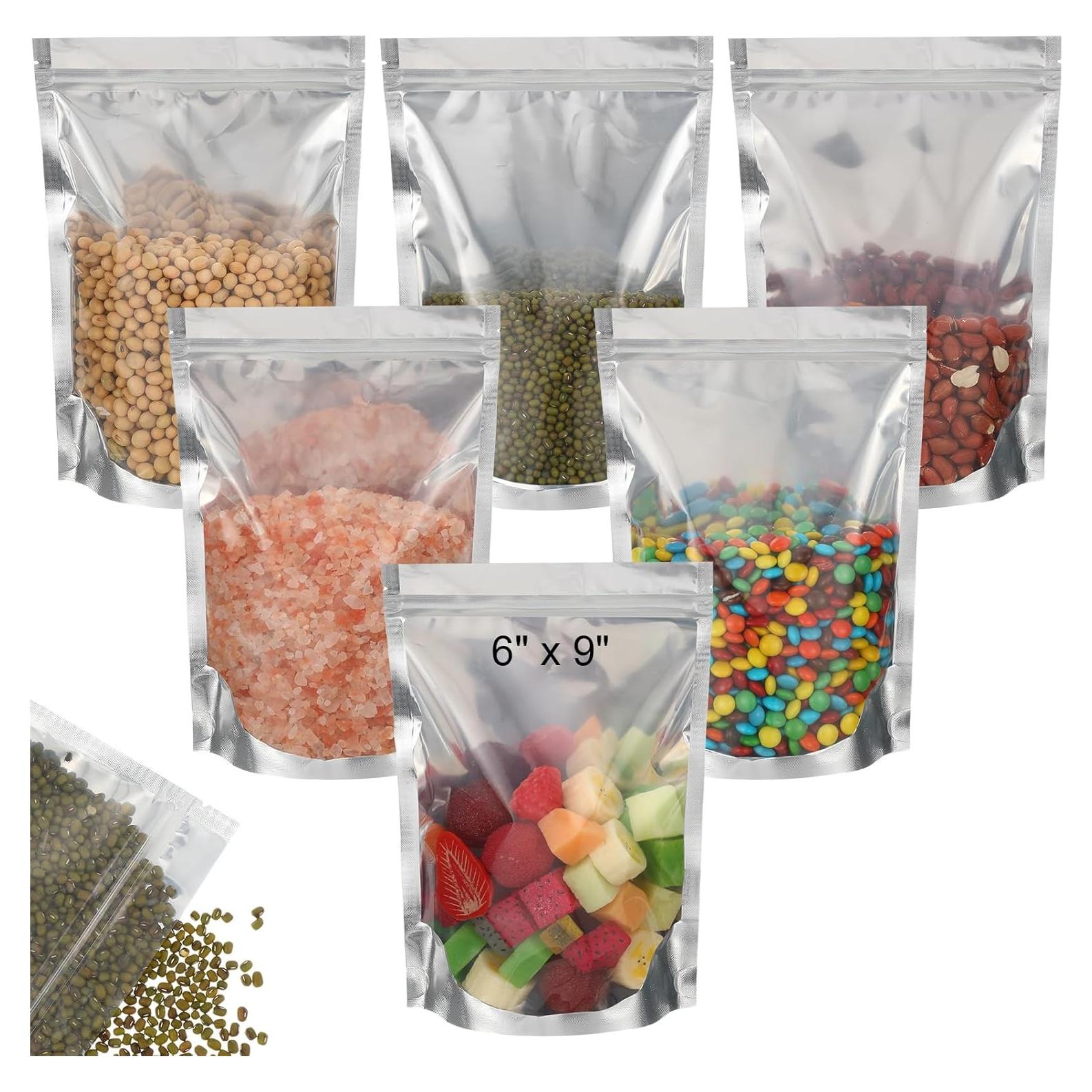 Bolsas de Alimentos Ctosree 200 Pcs 15.24x22.86 cm Resellables