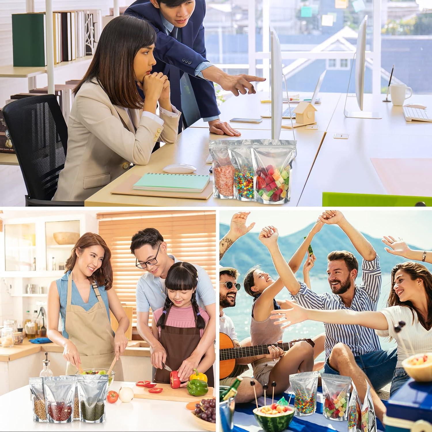 Bolsas de Alimentos Ctosree 200 Pcs 15.24x22.86 cm Resellables