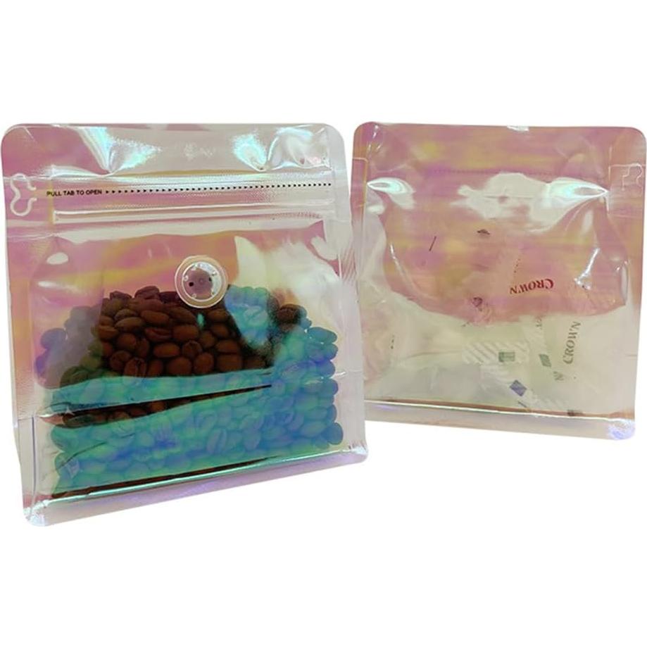 25 Bolsas de Café Holográficas 8oz con Sello Térmico y Válvula