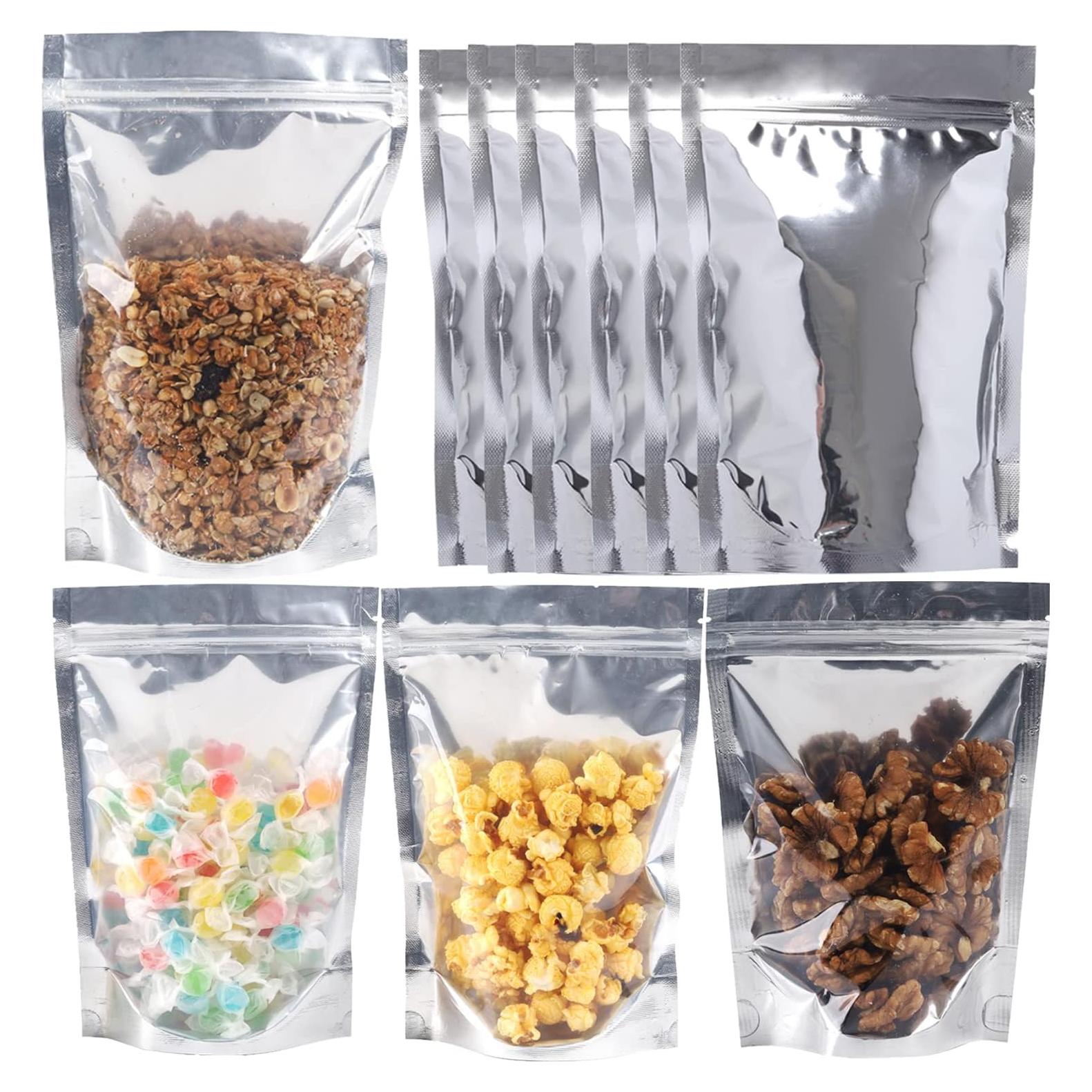 200 Bolsas Mylar Reutilizables 5x8" LOKQING para Alimentos