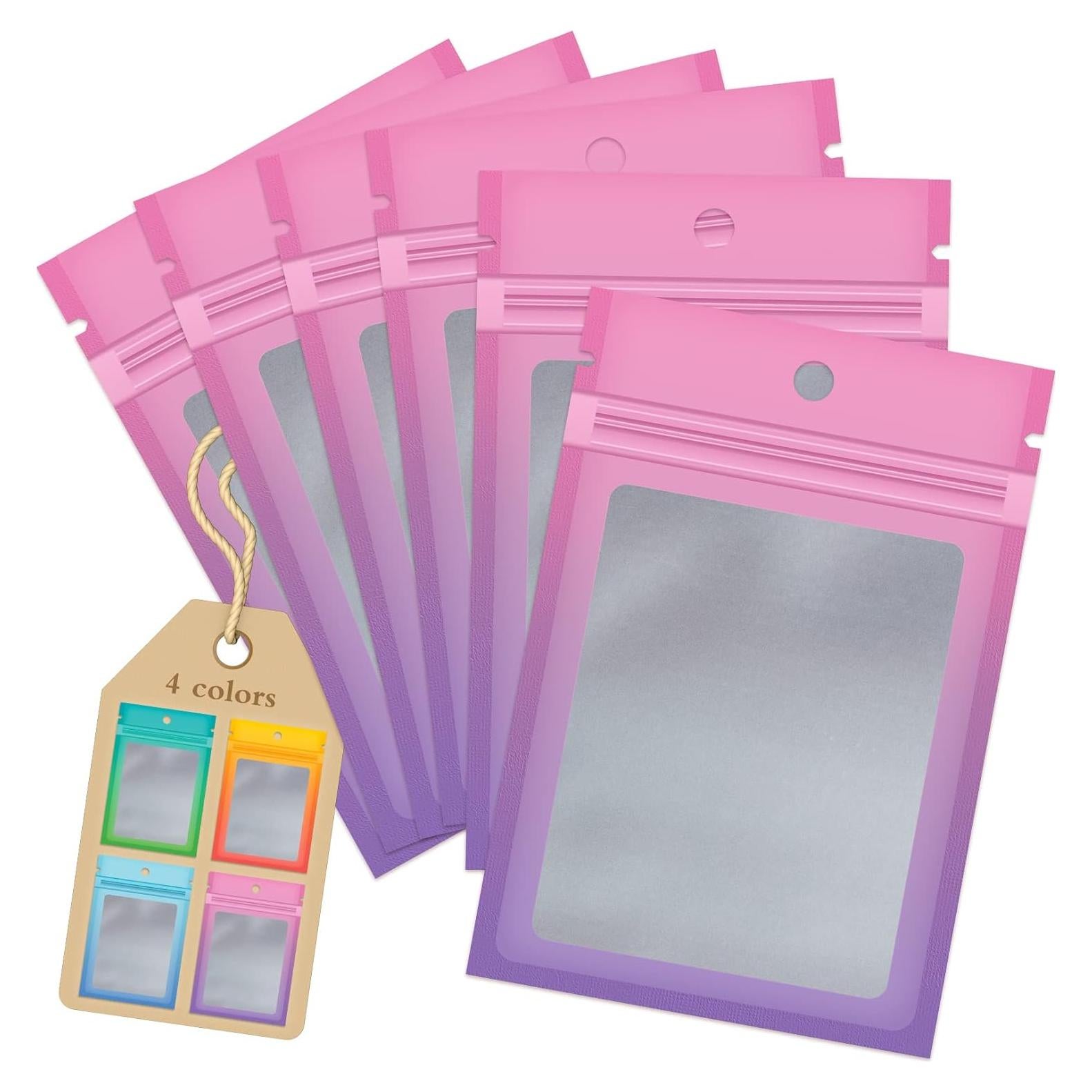 Bolsas Reutilizables Mylar FUNFERY 100 Pcs 7.87x11.94 cm Rosa