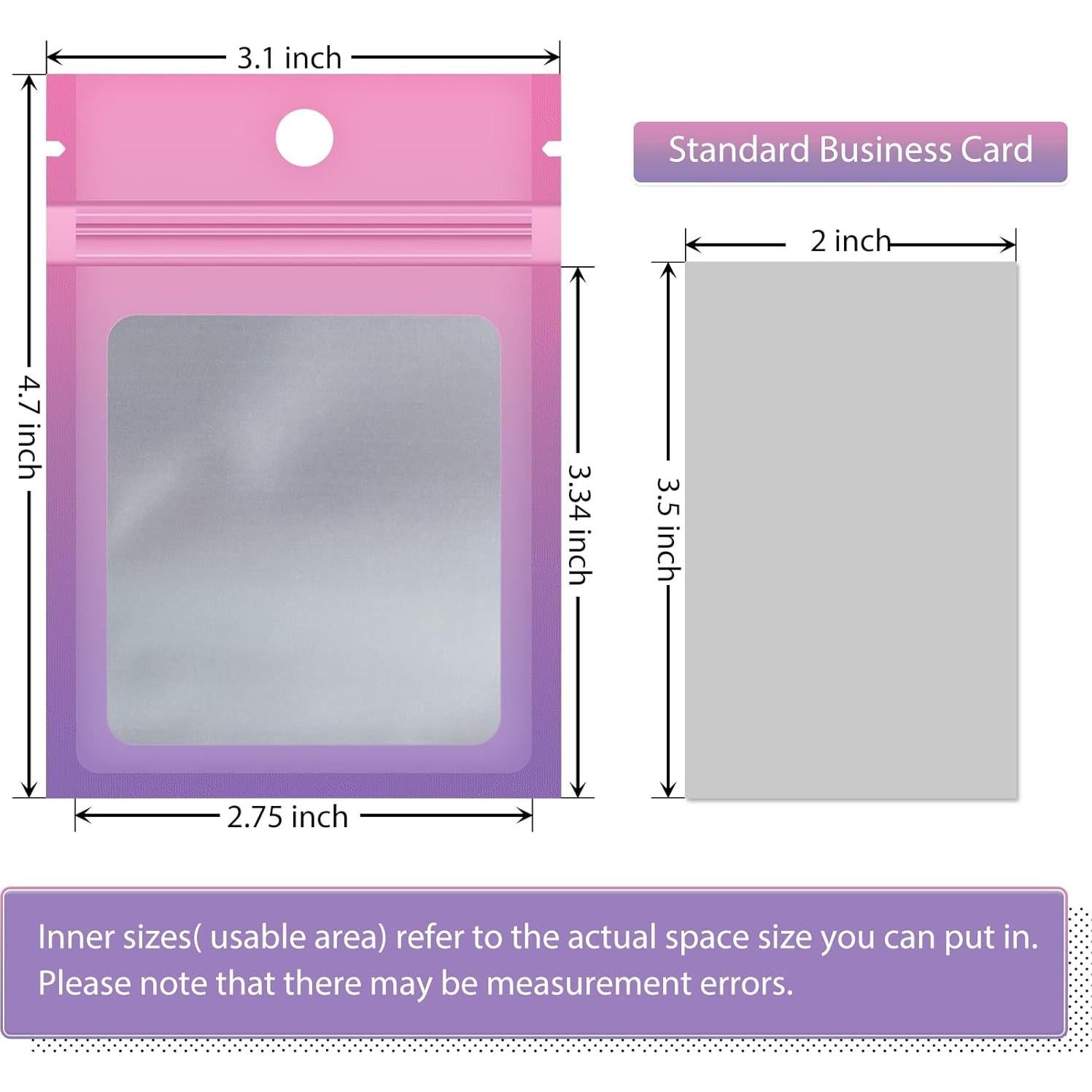 Bolsas Reutilizables Mylar FUNFERY 100 Pcs 7.87x11.94 cm Rosa