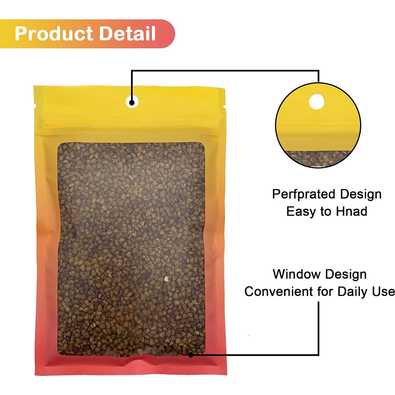 100 Bolsas Mylar Reutilizables Arsmat 10x15 cm Amarillo Naranja