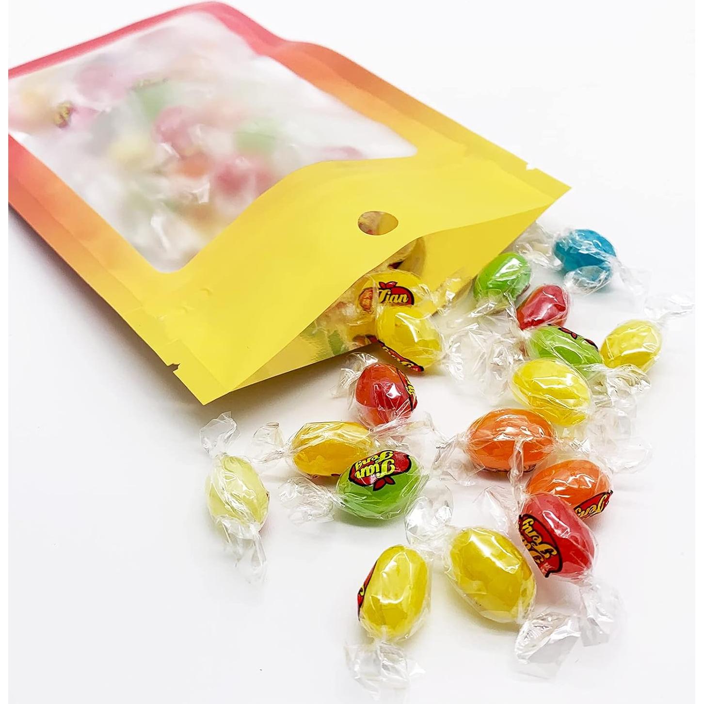 100 Bolsas Mylar Reutilizables Arsmat 10x15 cm Amarillo Naranja