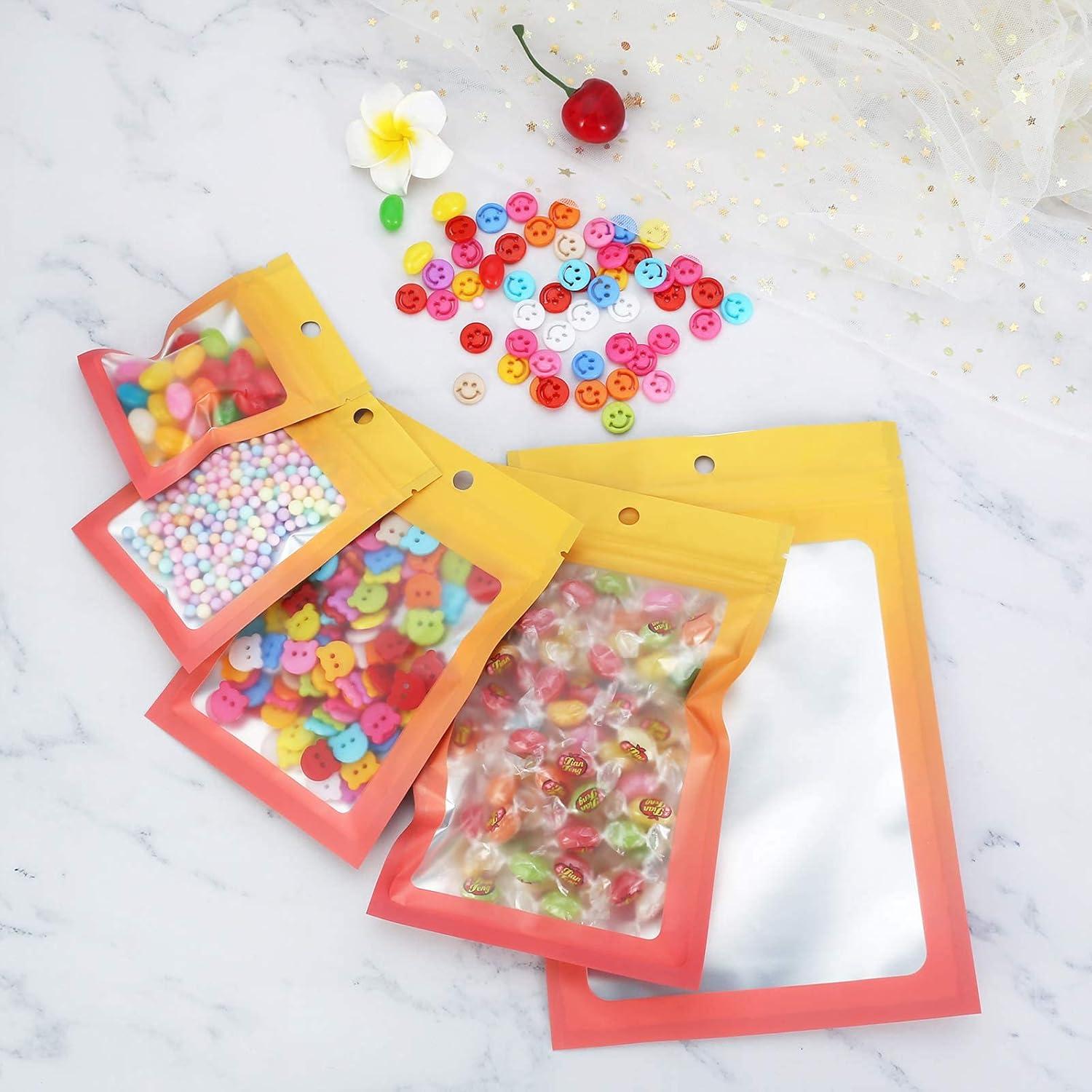 100 Bolsas Mylar Reutilizables Arsmat 10x15 cm Amarillo Naranja