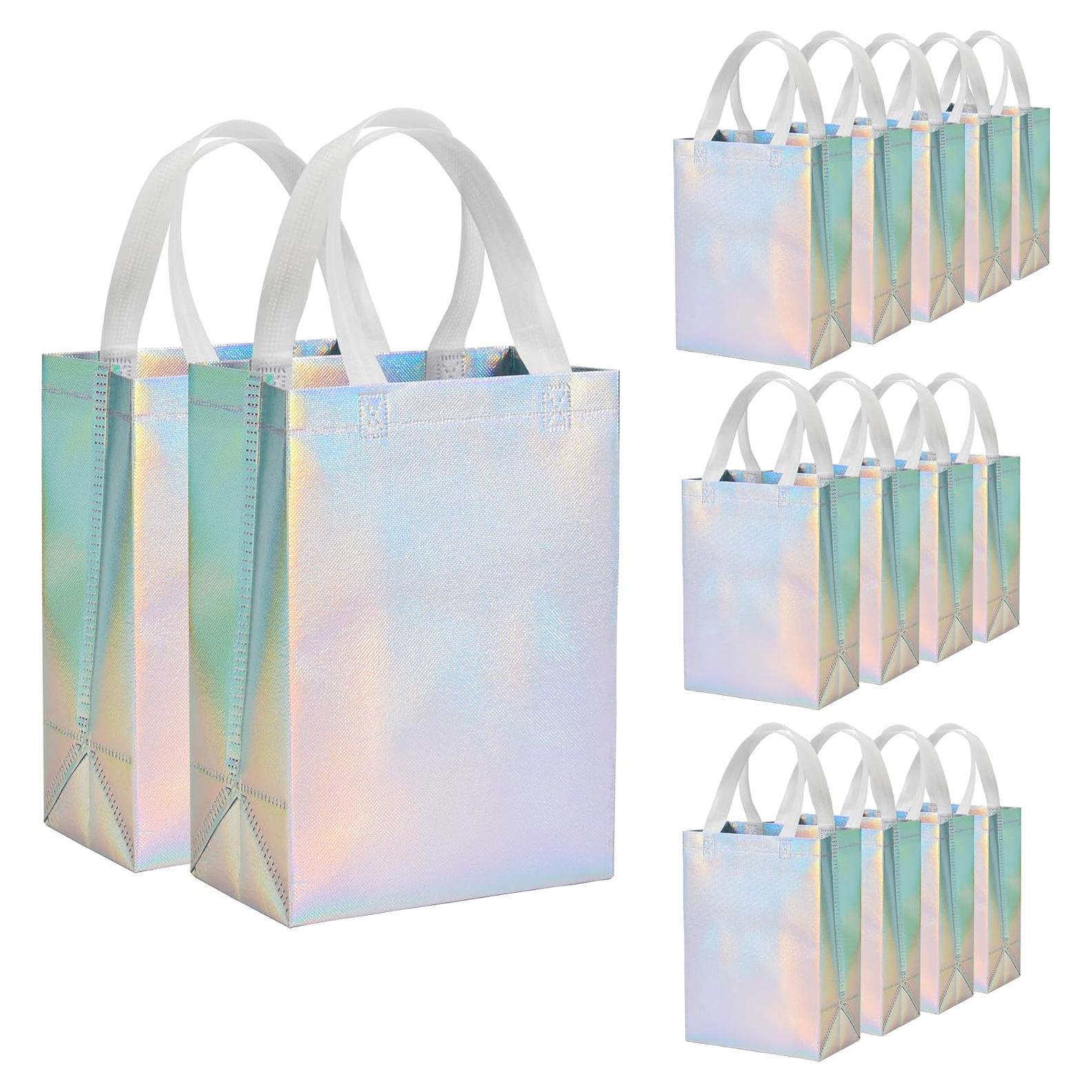 Bolsas de Regalo Reutilizables METAPRINT 15 PCS Iridiscentes 20x10x25 cm