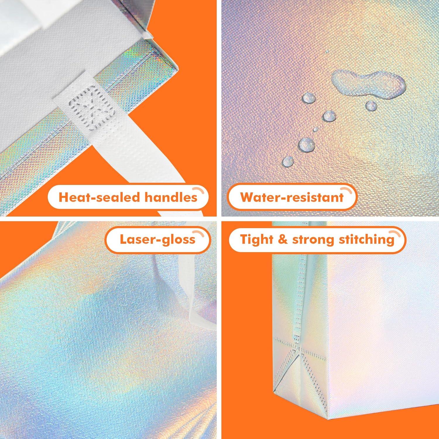 Bolsas de Regalo Reutilizables METAPRINT 15 PCS Iridiscentes 20x10x25 cm