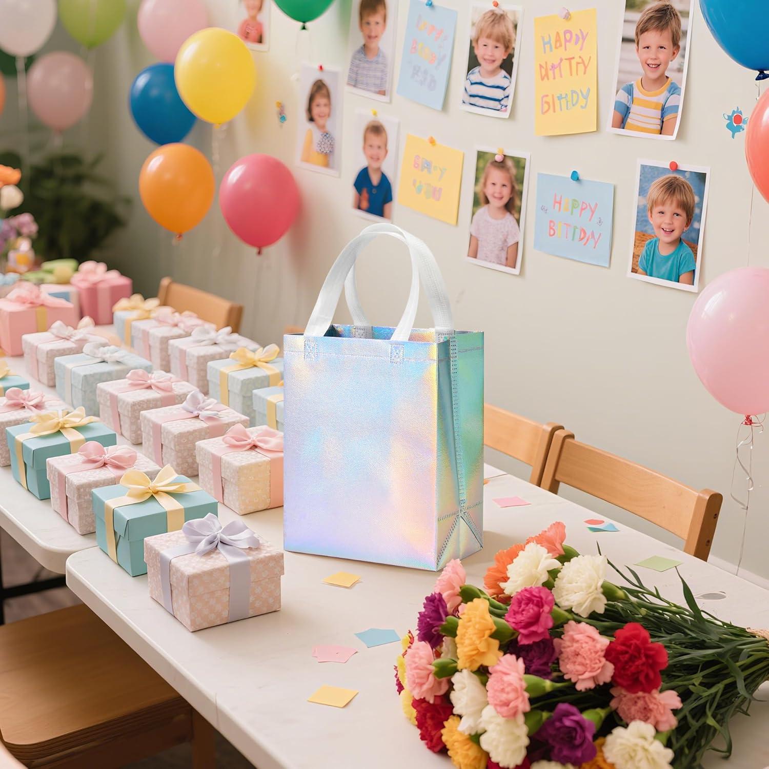 Bolsas de Regalo Reutilizables METAPRINT 15 PCS Iridiscentes 20x10x25 cm