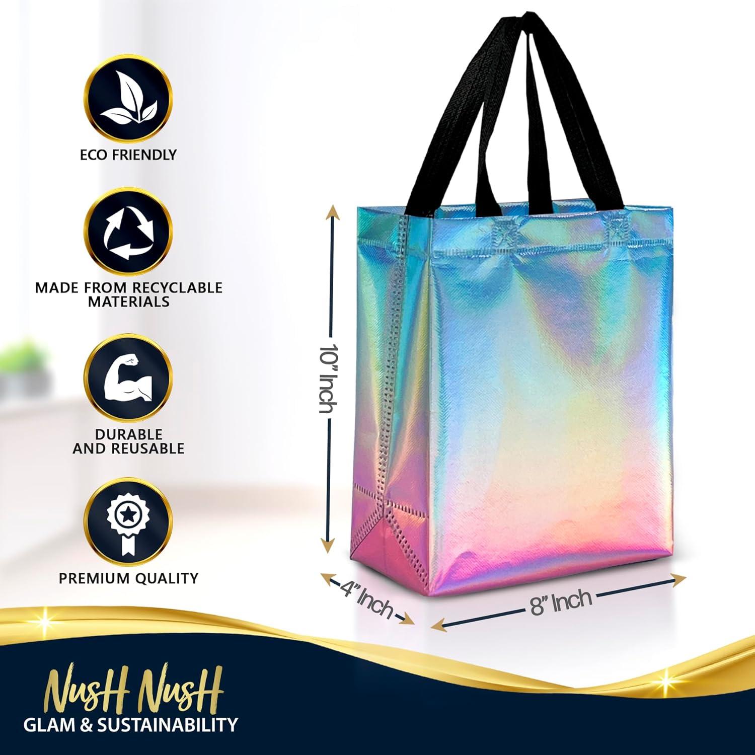 Bolsas de Regalo Reutilizables Nush Nush Gradiente Aqua-Rosa - Set 12