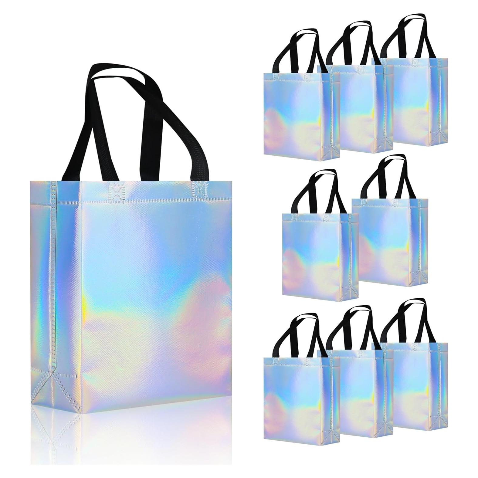 9 Bolsas de Regalo Iridiscentes cabzymx 20x10x25 cm Reutilizables