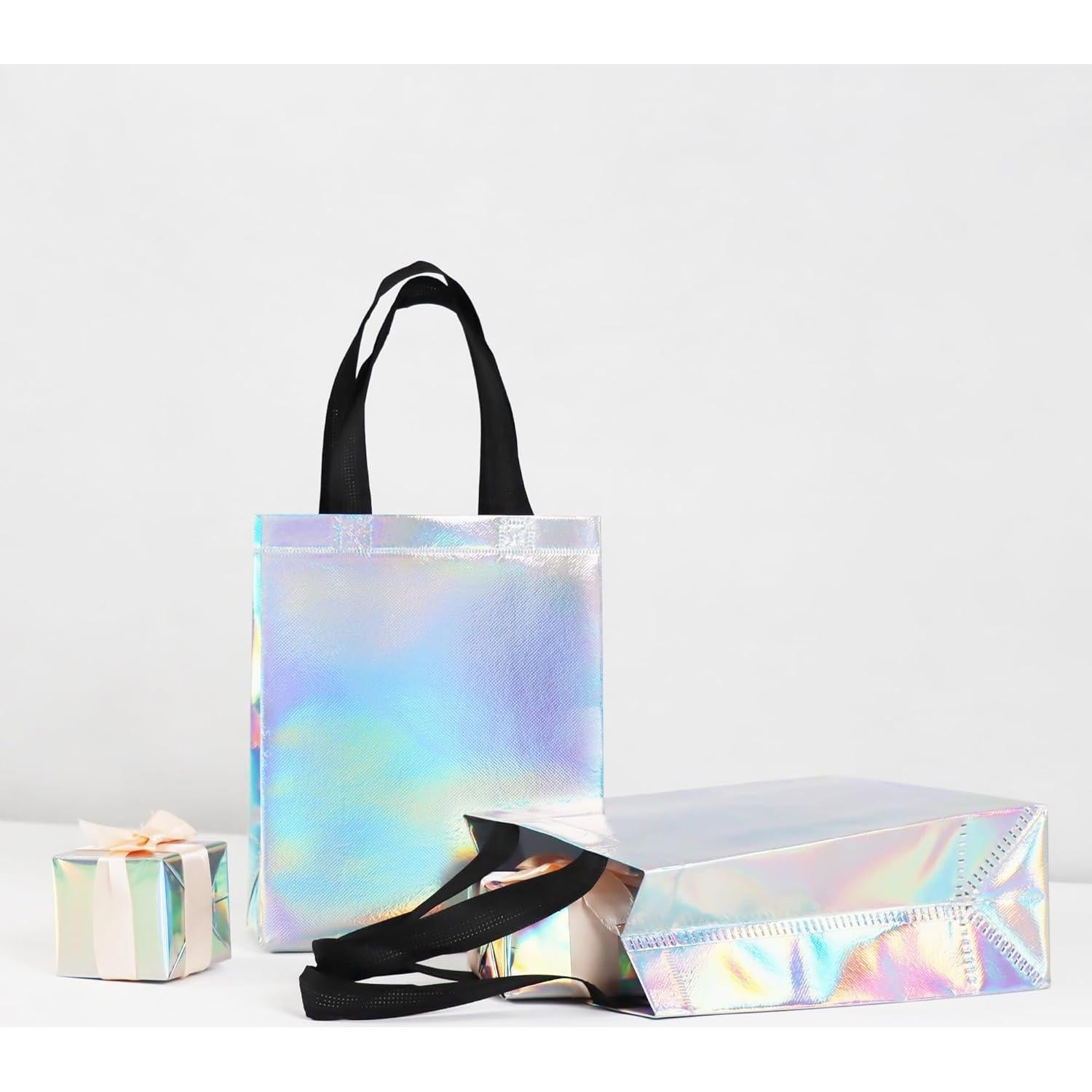 9 Bolsas de Regalo Iridiscentes cabzymx 20x10x25 cm Reutilizables