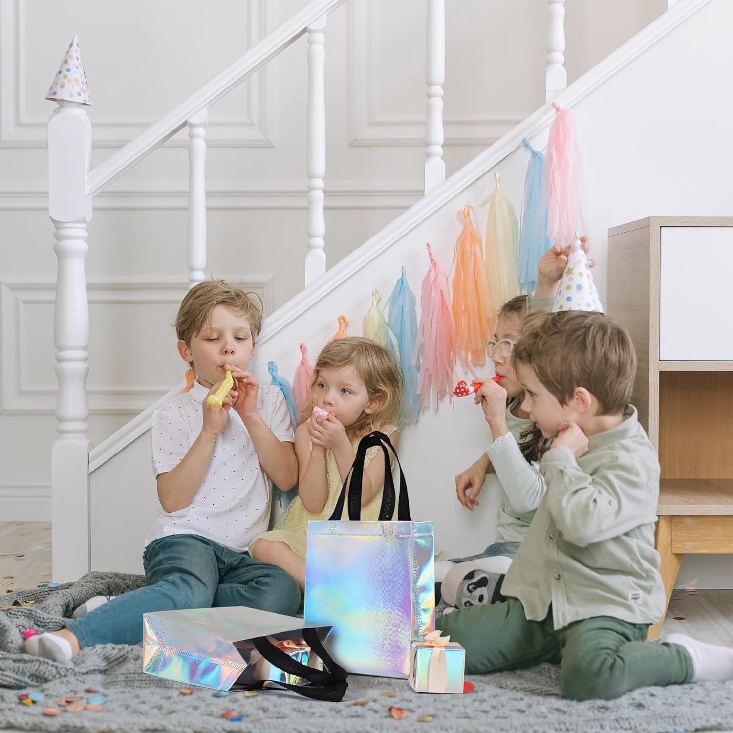 9 Bolsas de Regalo Iridiscentes cabzymx 20x10x25 cm Reutilizables