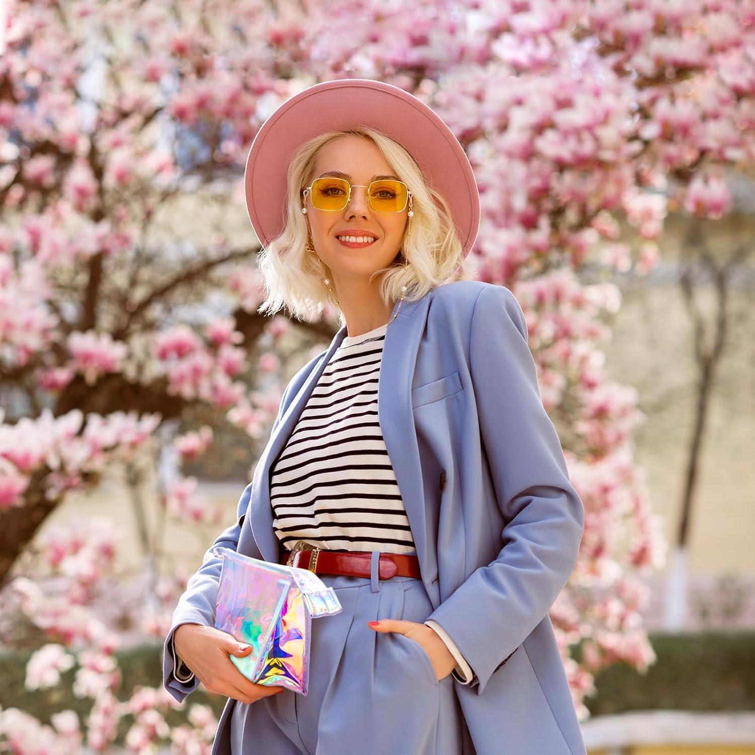 Zwish 2Pack Bolsas de Maquillaje Holográficas Impermeables