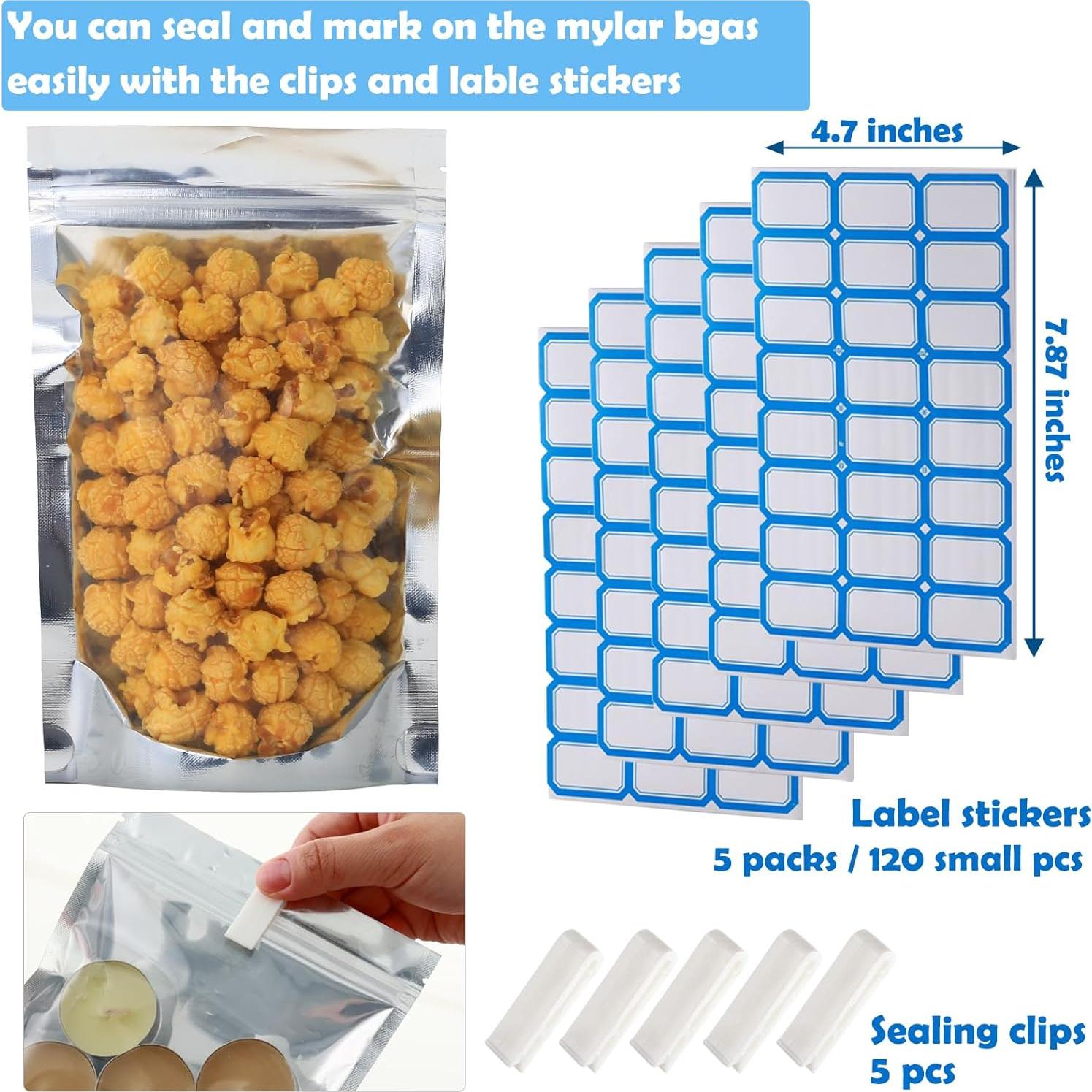 Paquete de 100 Bolsas Mylar Recerrables 15.24x22.86cm Circloophs