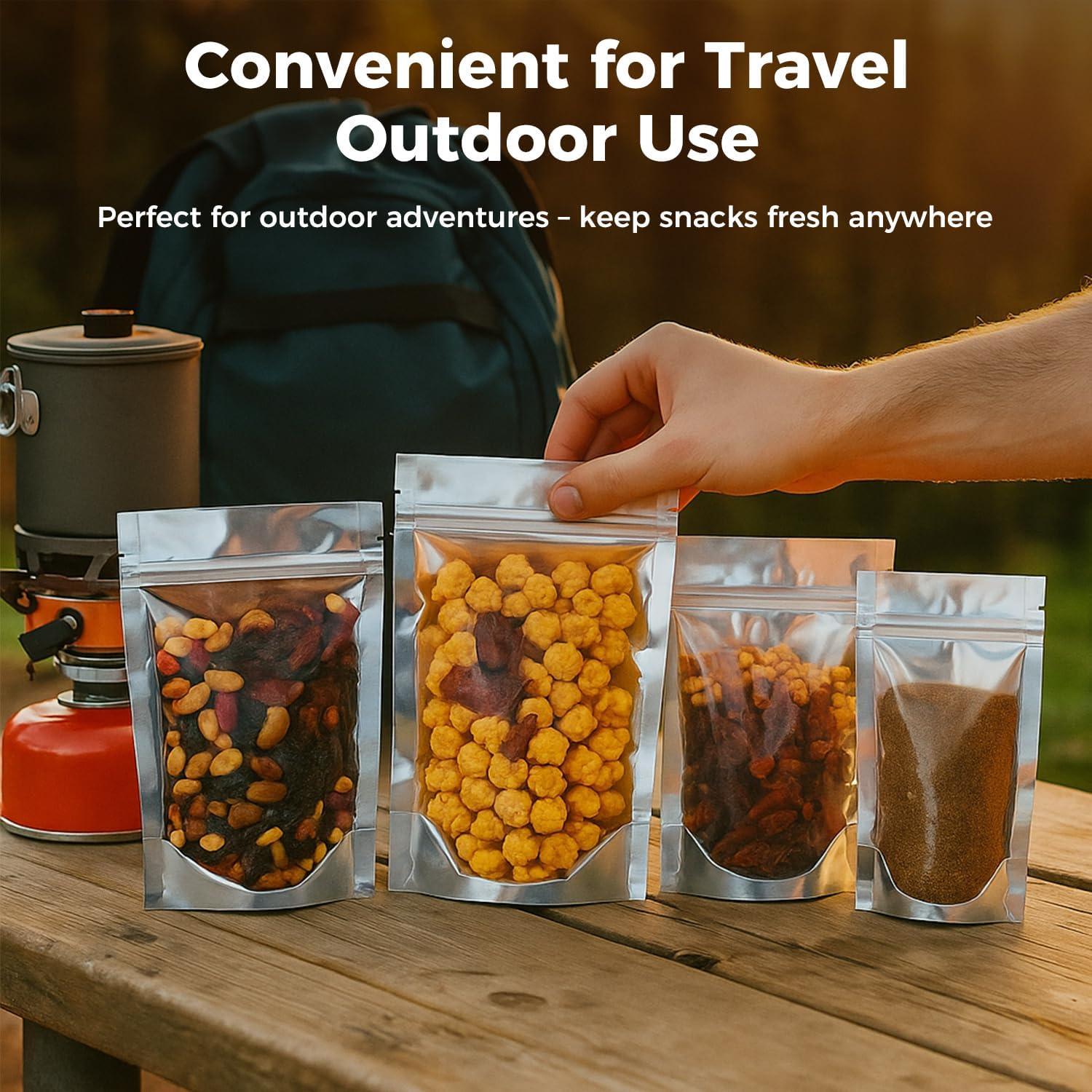 Paquete de 100 Bolsas Mylar Recerrables 15.24x22.86cm Circloophs