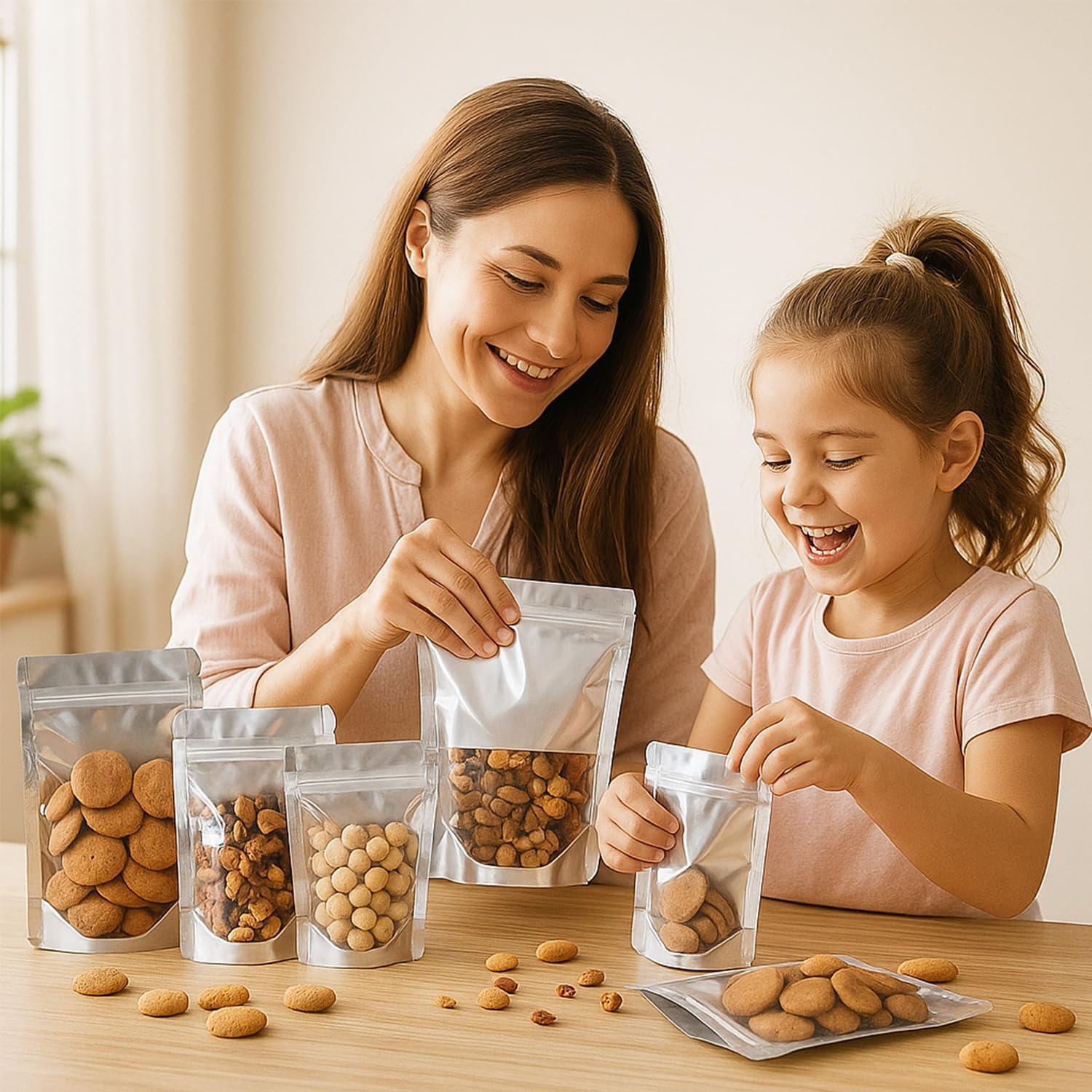 Paquete de 100 Bolsas Mylar Recerrables 15.24x22.86cm Circloophs