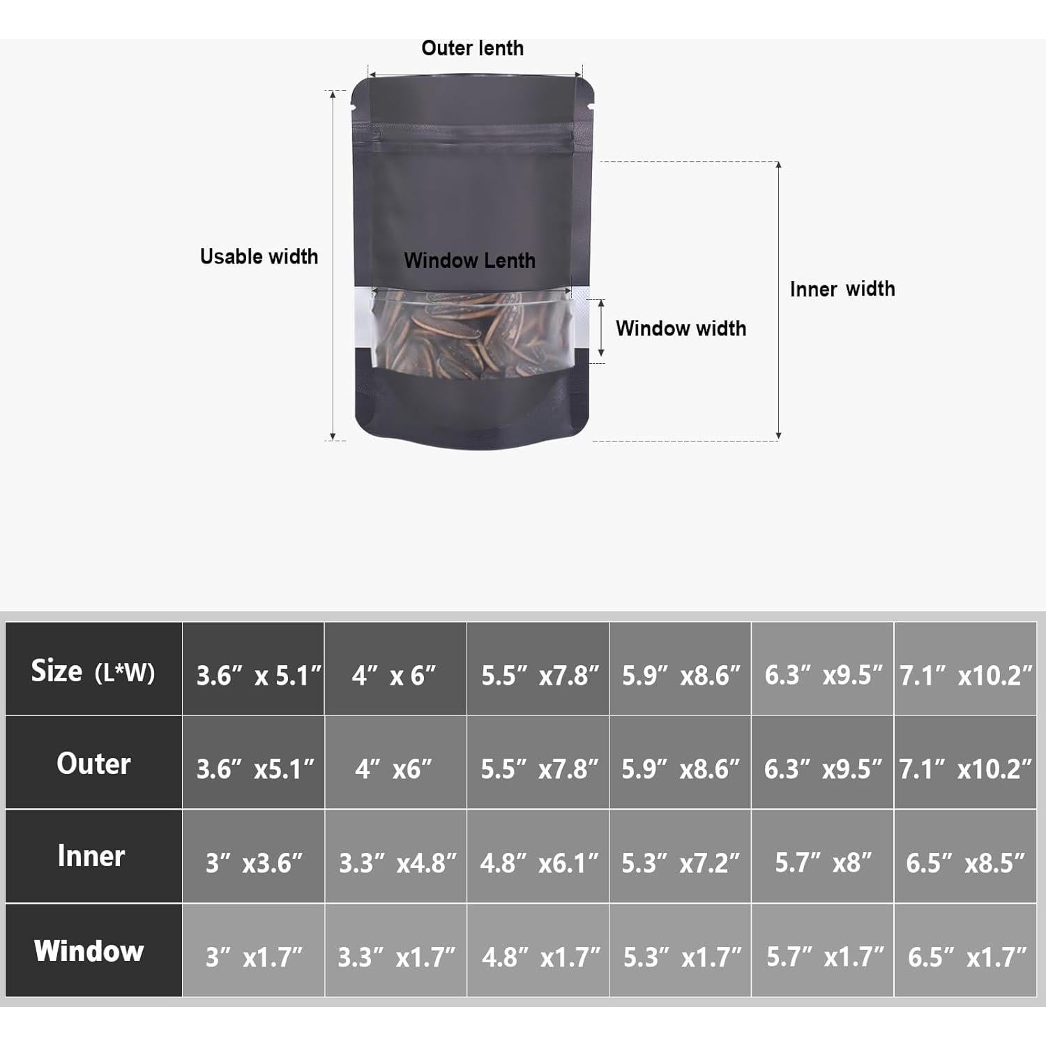 Bolsas Mylar Reutilizables 10x15 cm Olores 120pcs ODDIER