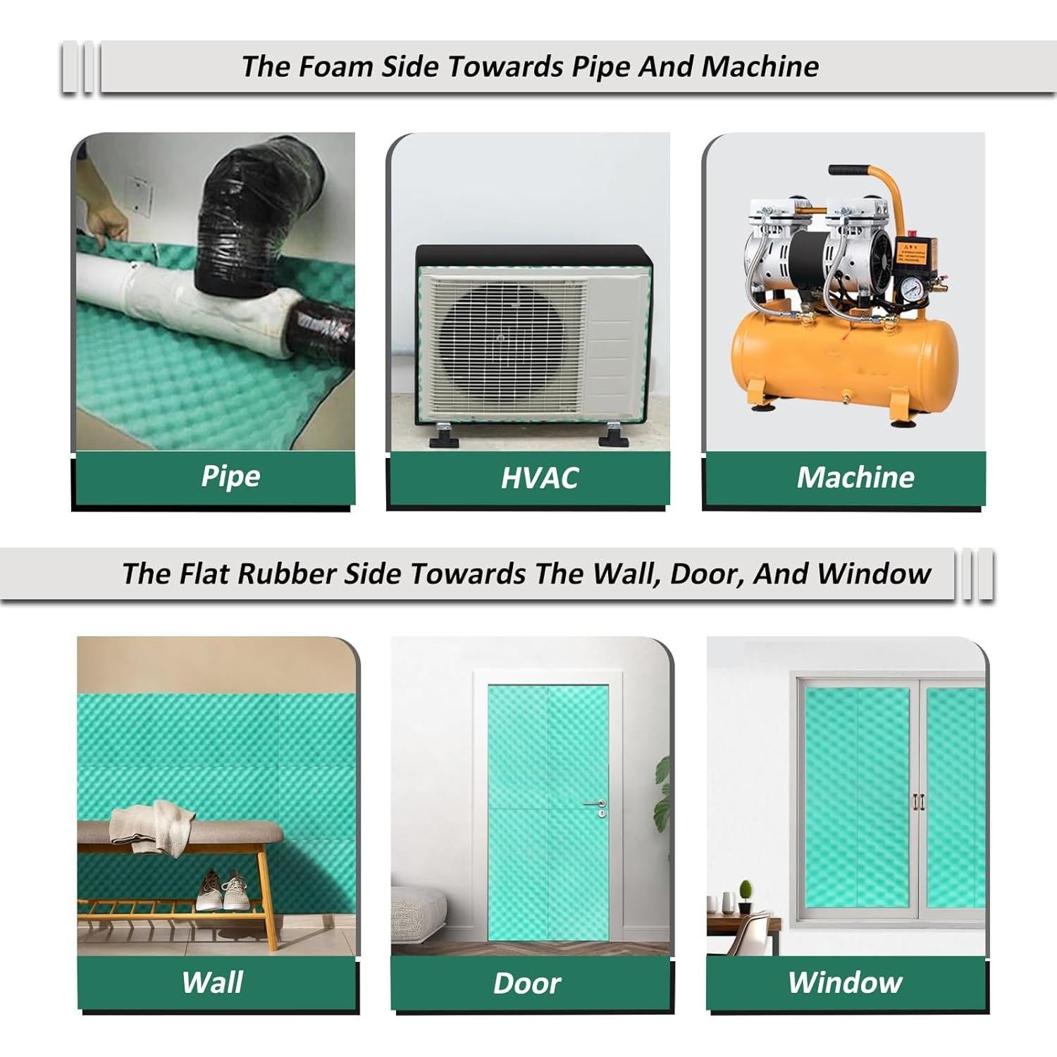 Panel Aislante Acústico BXI Doble Espuma 39.4x13.4cm Verde