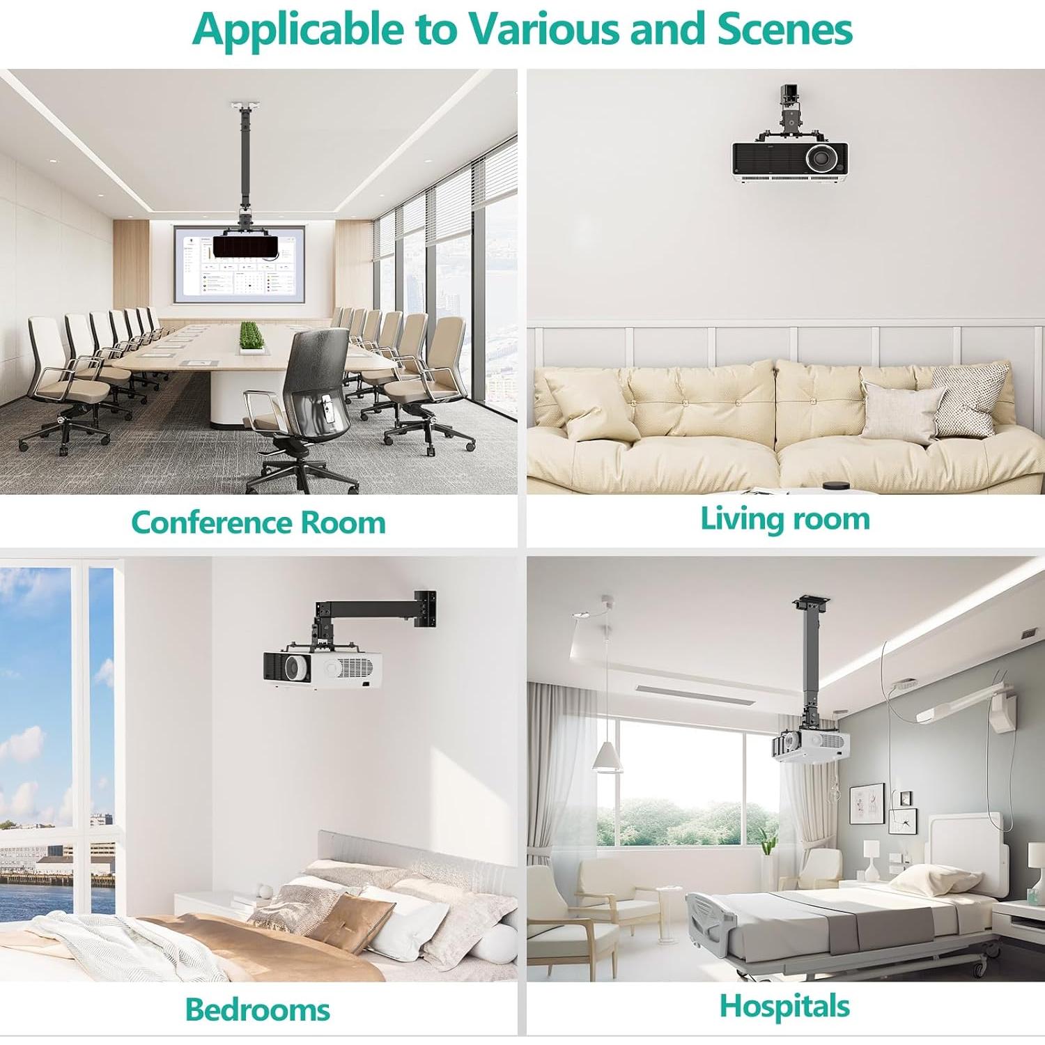 Soporte de Proyector WALI PM-003-B Ajustable Techo/Pared 20kg