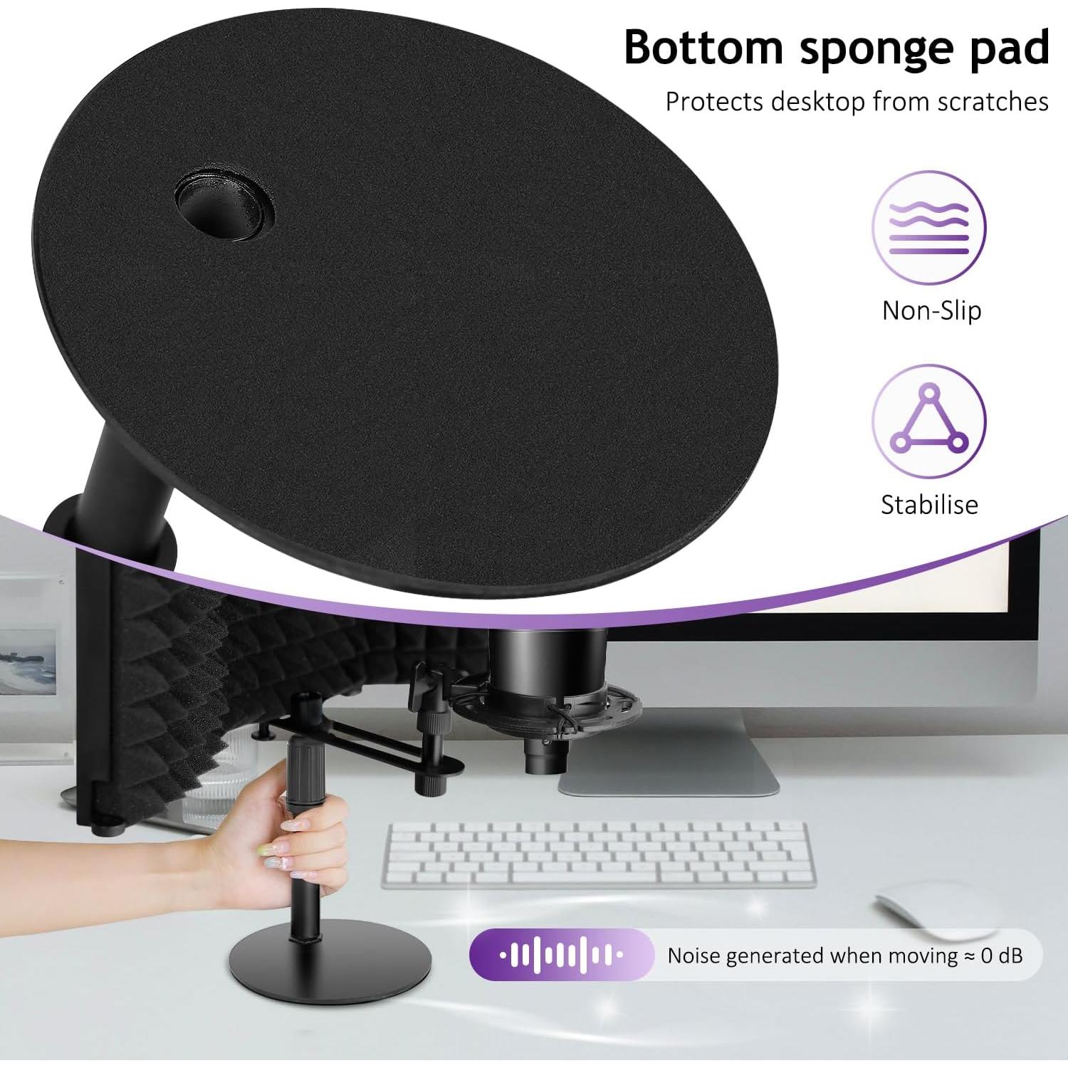 Escudo de Aislamiento de Micrófono Rigych 3 Paneles con Soporte